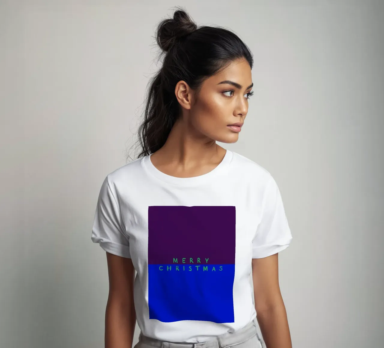 Merry Christmas Color Block Lila Blau t-shirt da Sophie Augustin Illustration