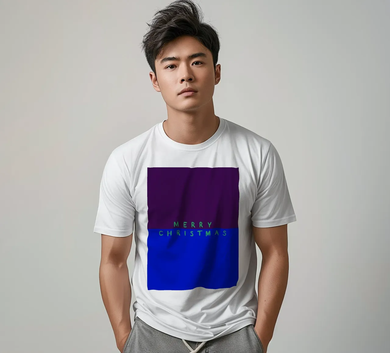 Merry Christmas Color Block Lila Blau t-shirt da Sophie Augustin Illustration
