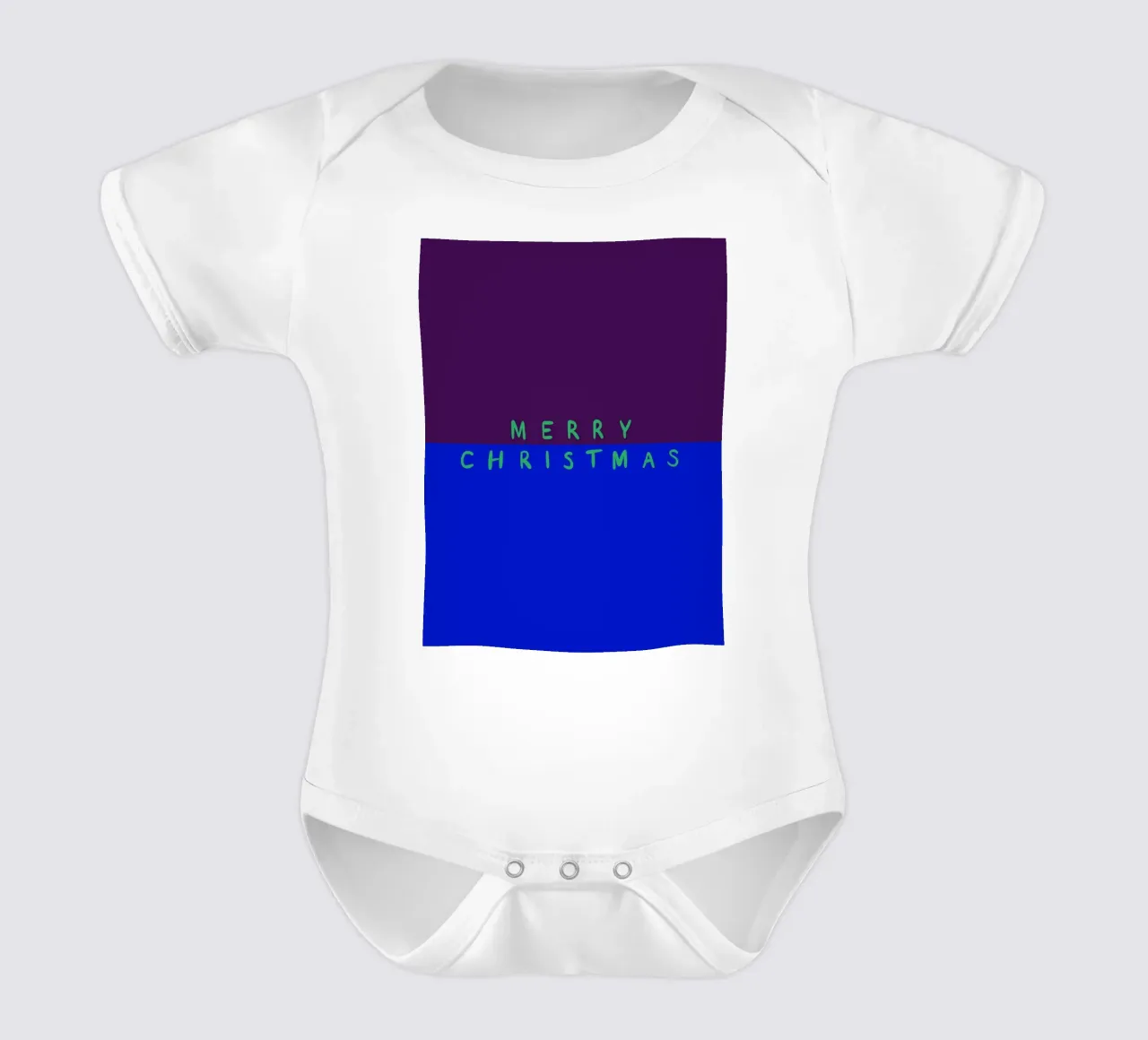 Merry Christmas Color Block Lila Blau body neonato maniche corte da Sophie Augustin Illustration