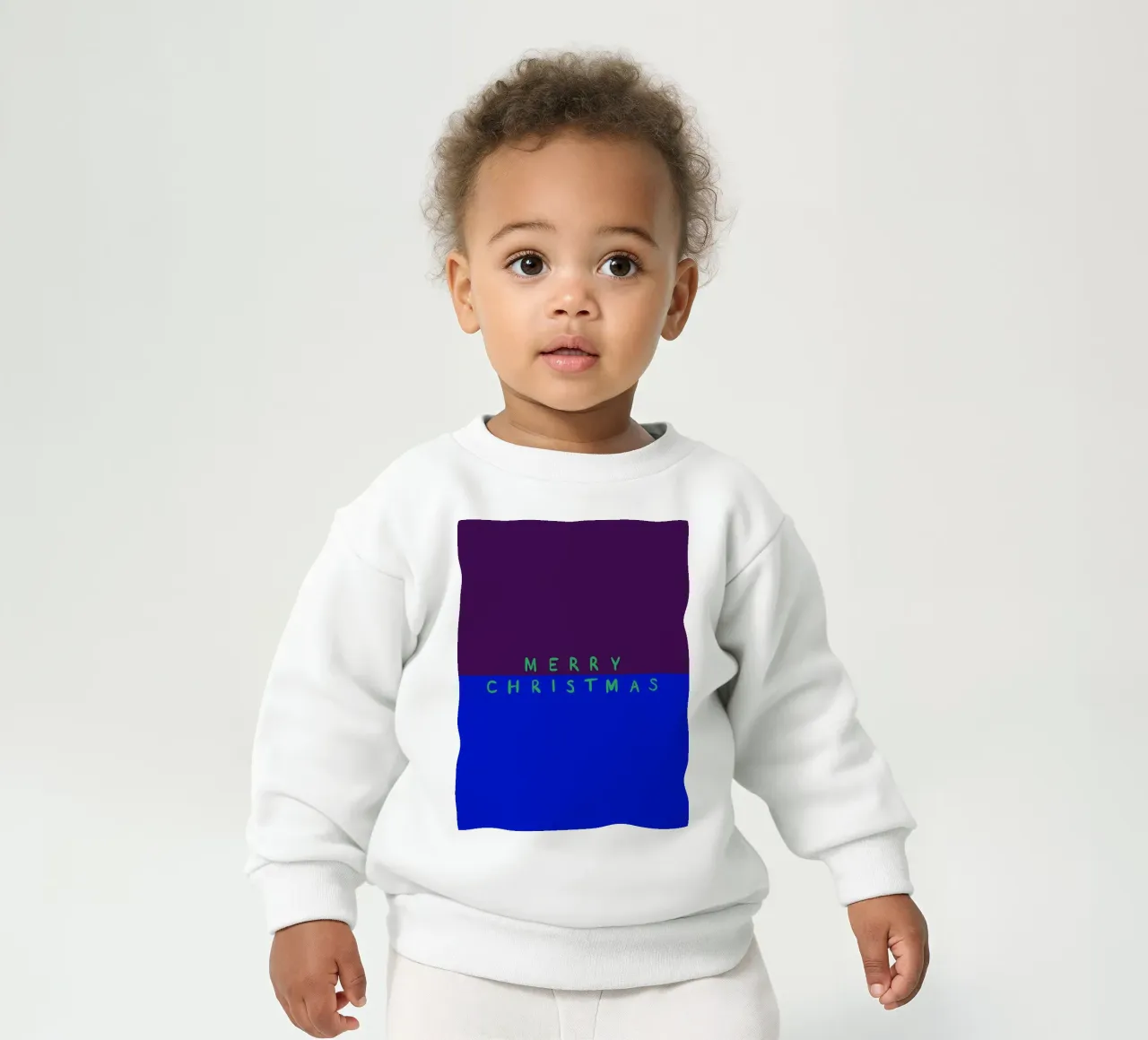 Merry Christmas Color Block Lila Blau felpa neonato da Sophie Augustin Illustration