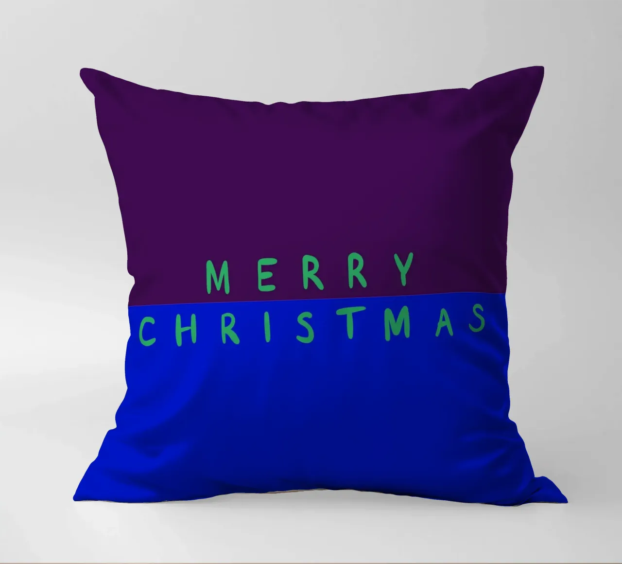 Merry Christmas Color Block Lila Blau cuscino da Sophie Augustin Illustration