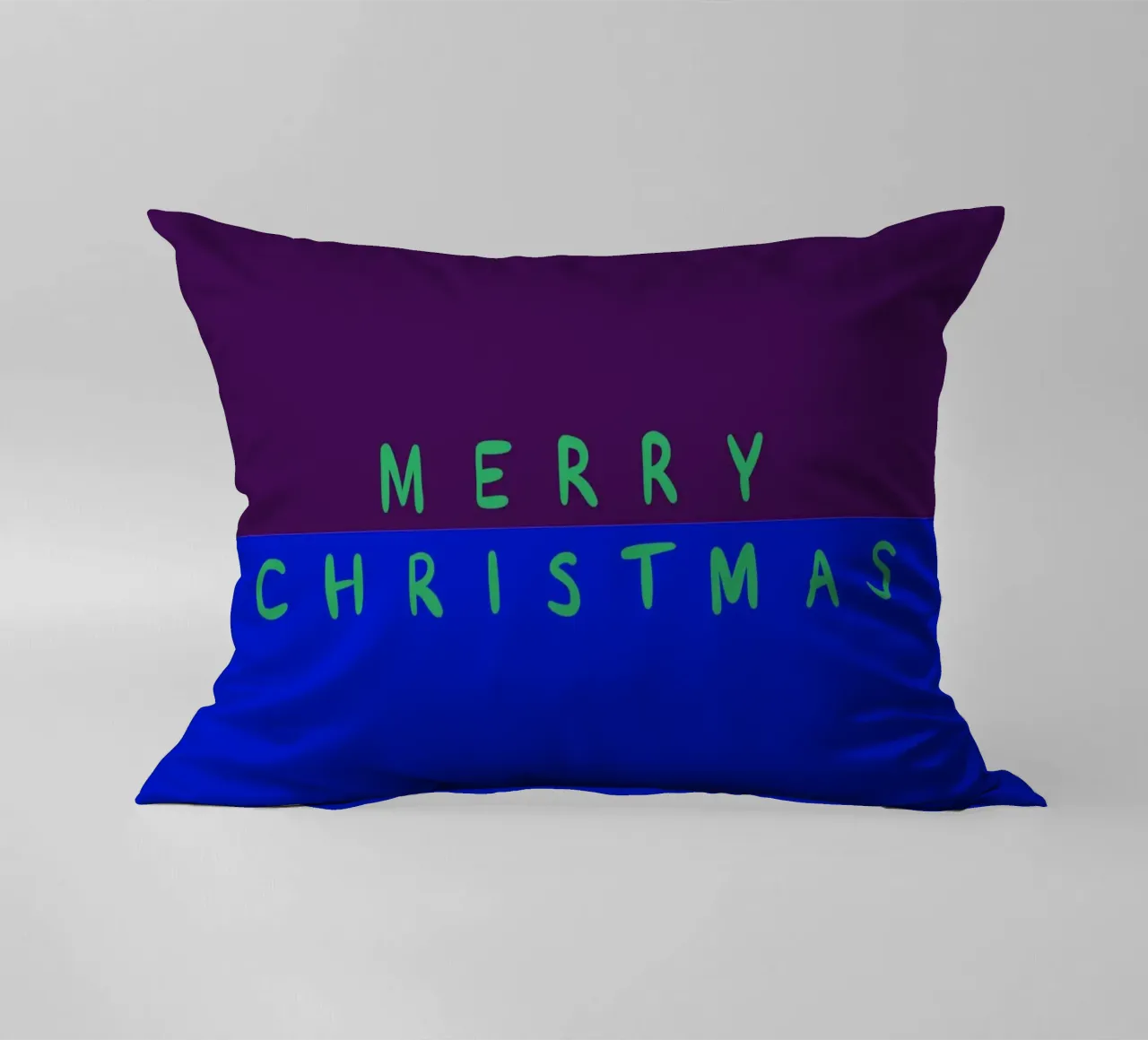 Merry Christmas Color Block Lila Blau cuscino da Sophie Augustin Illustration