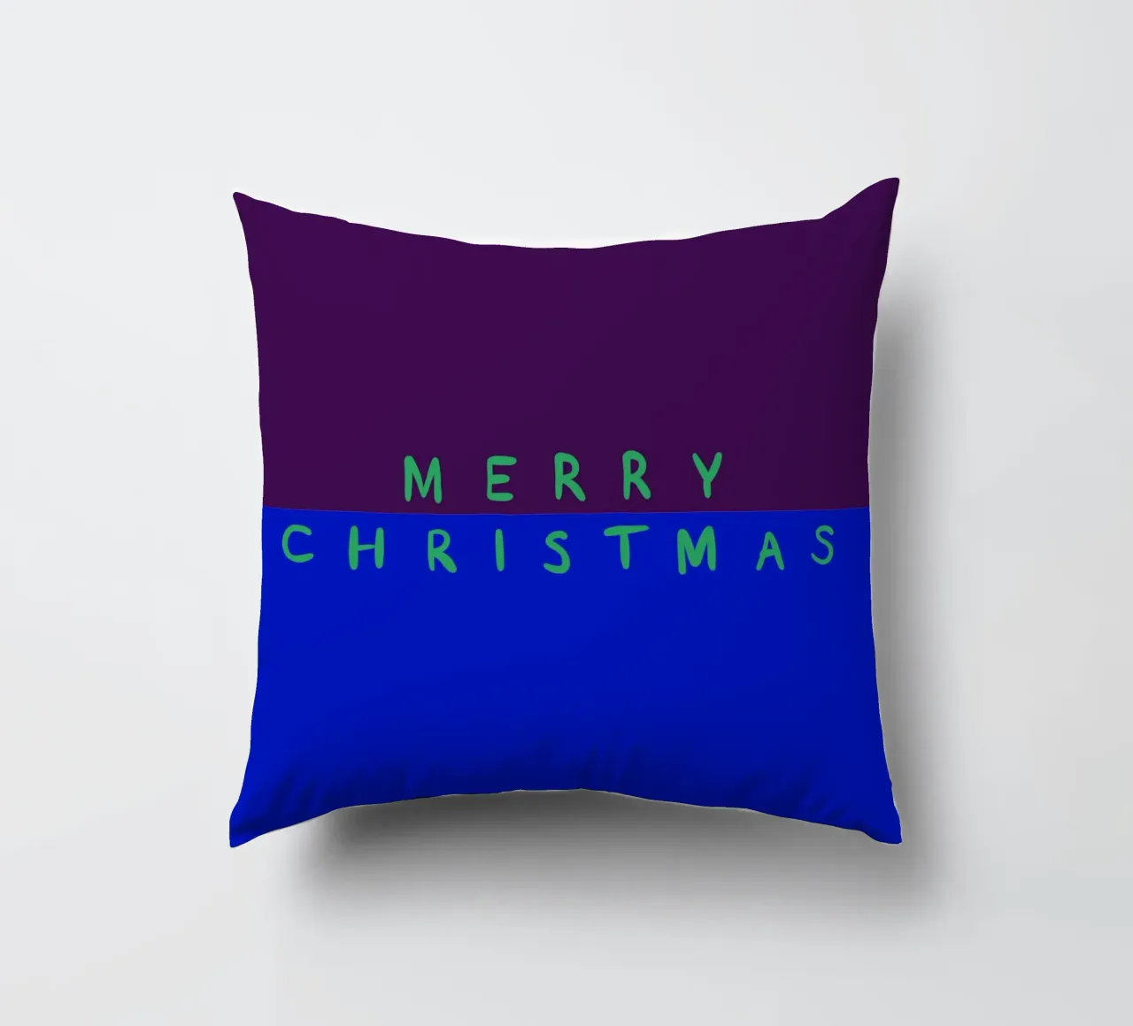 Merry Christmas Color Block Lila Blau cuscino da Sophie Augustin Illustration