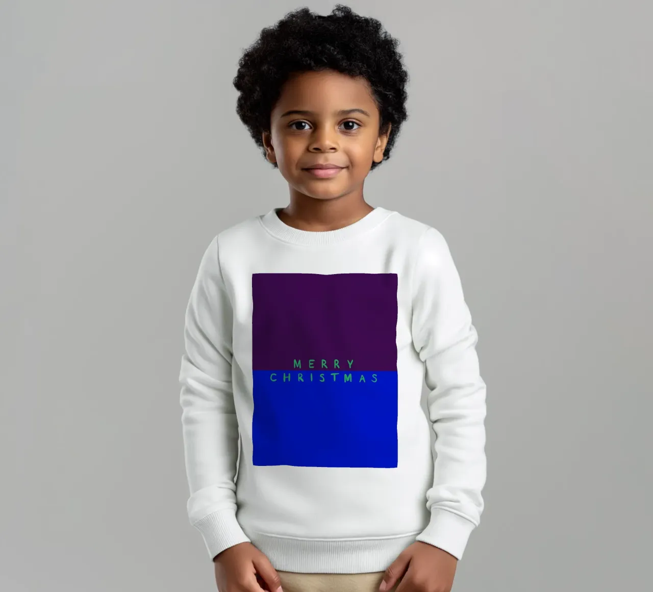 Merry Christmas Color Block Lila Blau felpa bambino da Sophie Augustin Illustration
