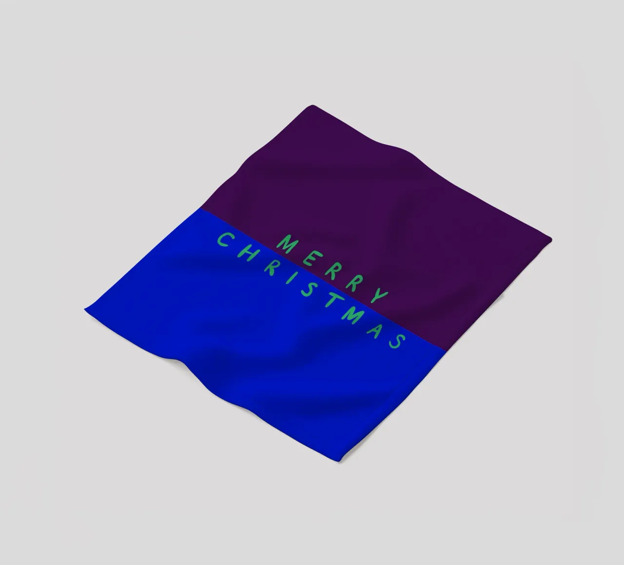 Merry Christmas Color Block Lila Blau coperta in pile da Sophie Augustin Illustration