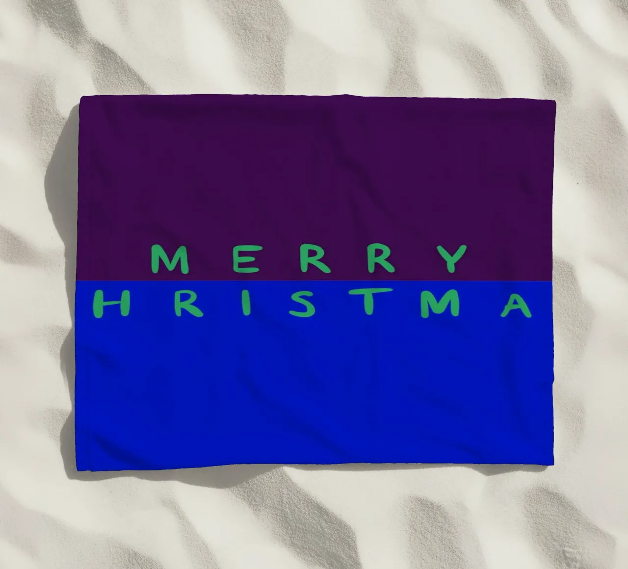Merry Christmas Color Block Lila Blau telo mare da Sophie Augustin Illustration