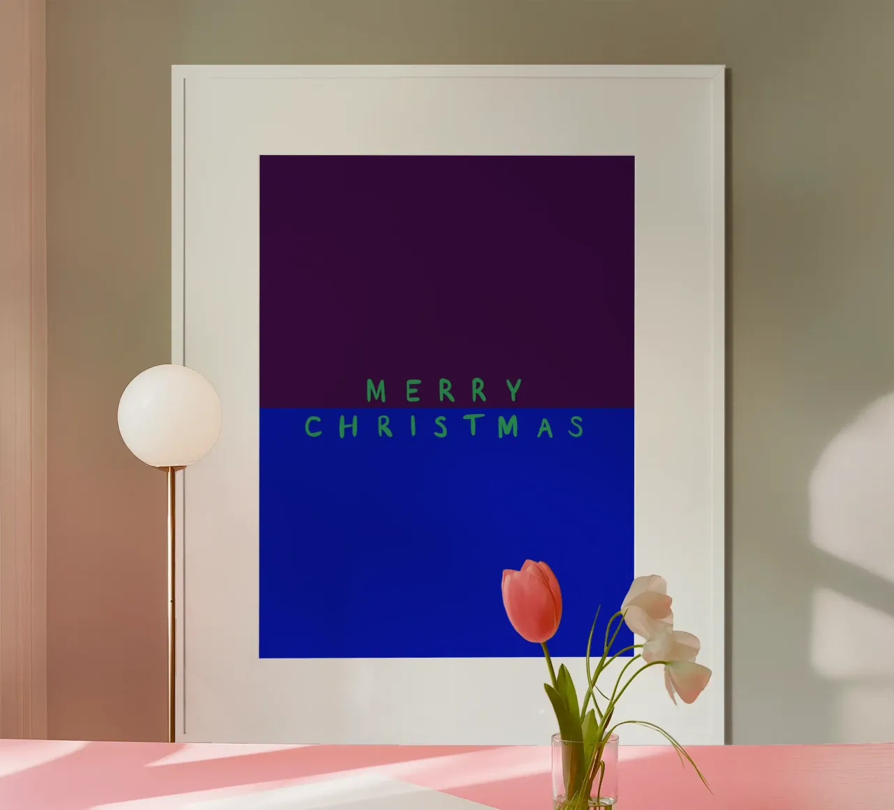 Merry Christmas Color Block Lila Blau carta hahnemühle da Sophie Augustin Illustration