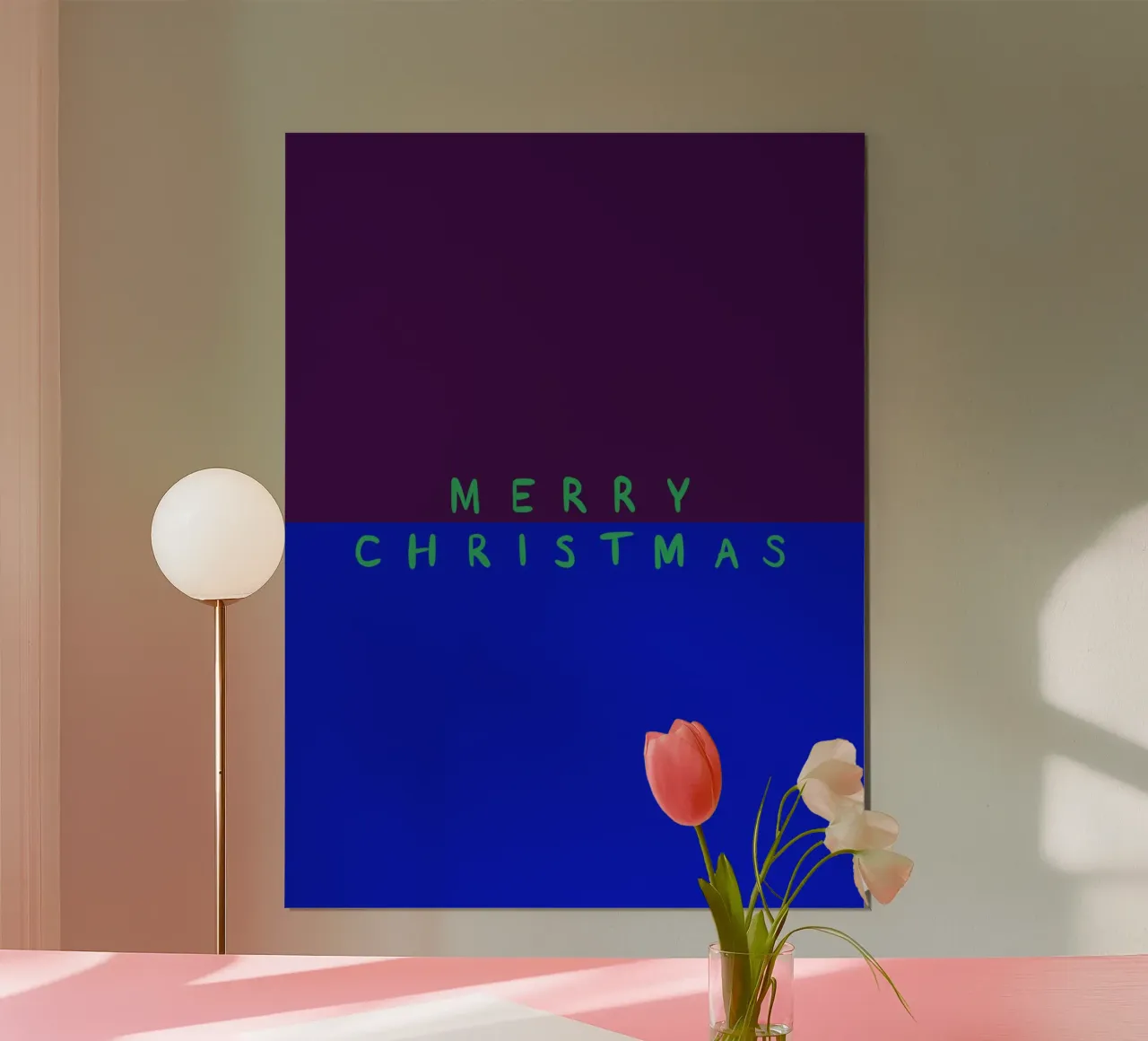 Merry Christmas Color Block Lila Blau carta hahnemühle da Sophie Augustin Illustration