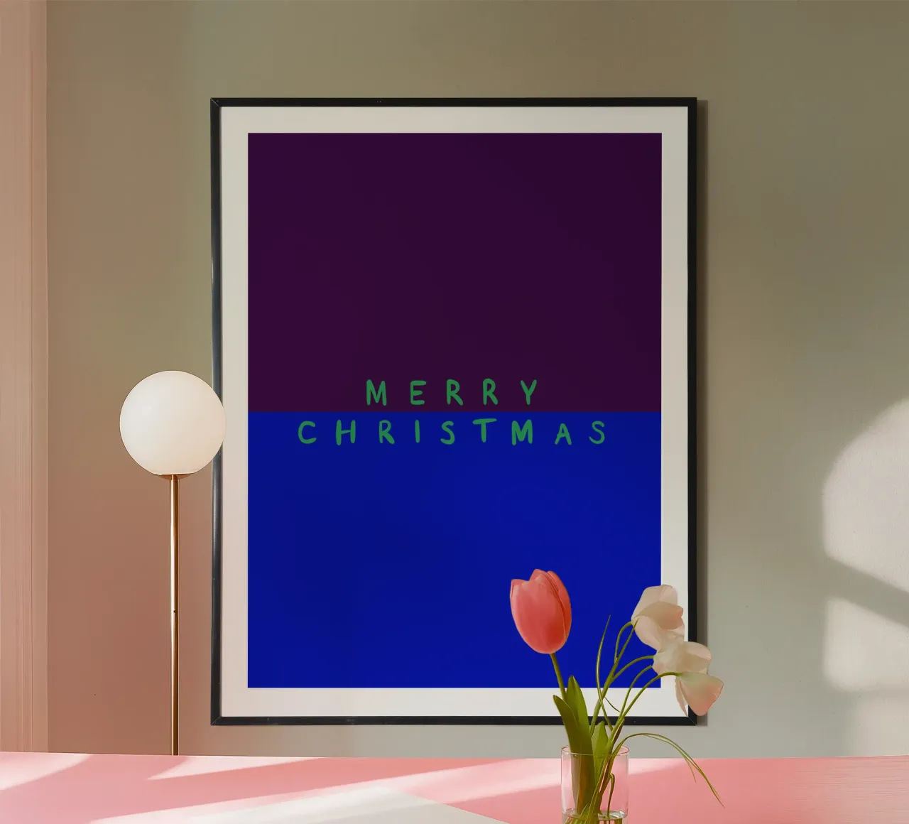 Merry Christmas Color Block Lila Blau carta hahnemühle da Sophie Augustin Illustration