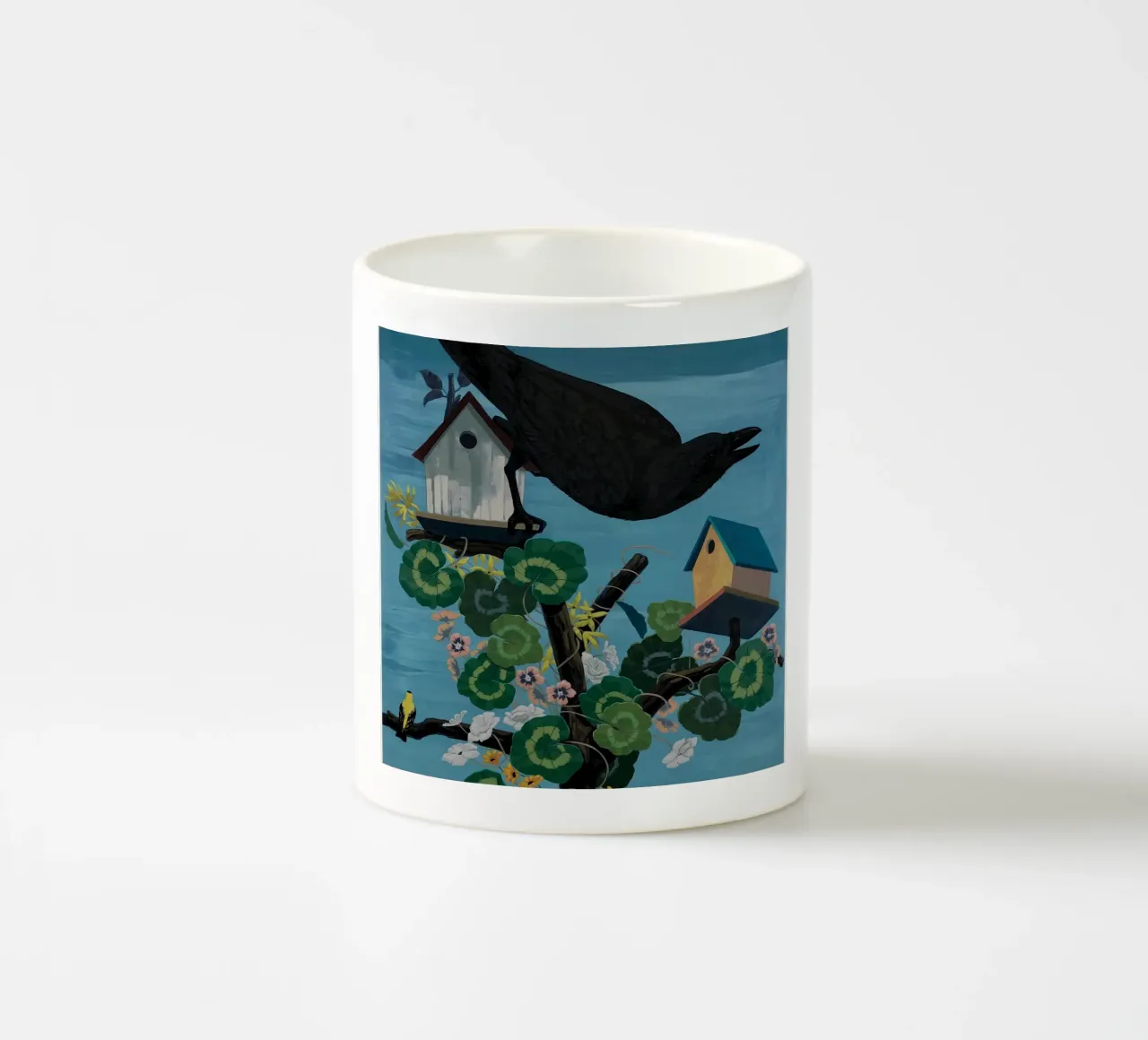 Uccelli neri e in parte neri in America (corvo, cardellino) 2020 tazza in ceramica da carol shop