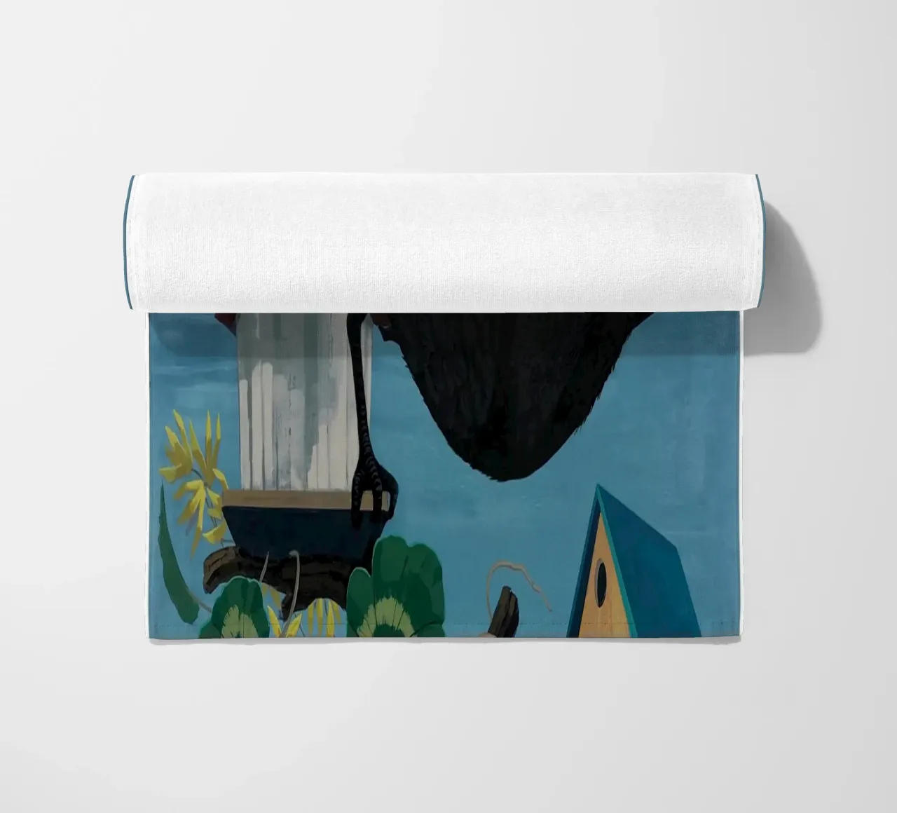 Zwarte en deels zwarte vogels in Amerika (kraai, distelvink) 2020 strandhanddoek van carol shop