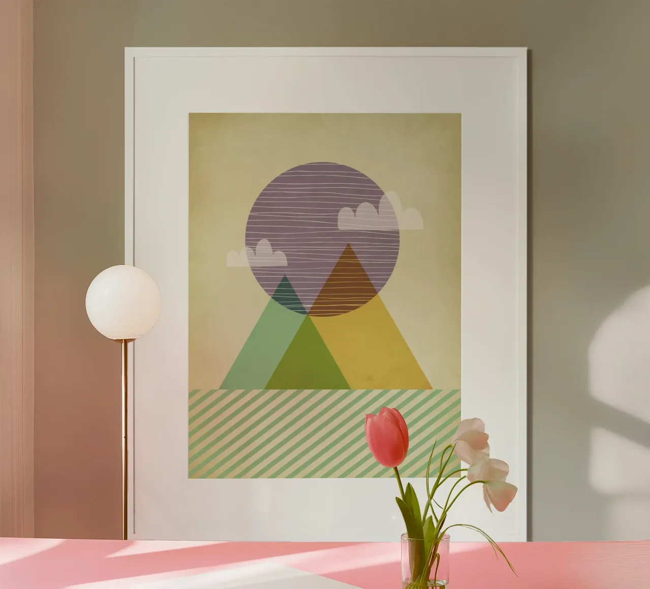 Sorgere della luna poster con telaio in legno da Kim Hubball Studio