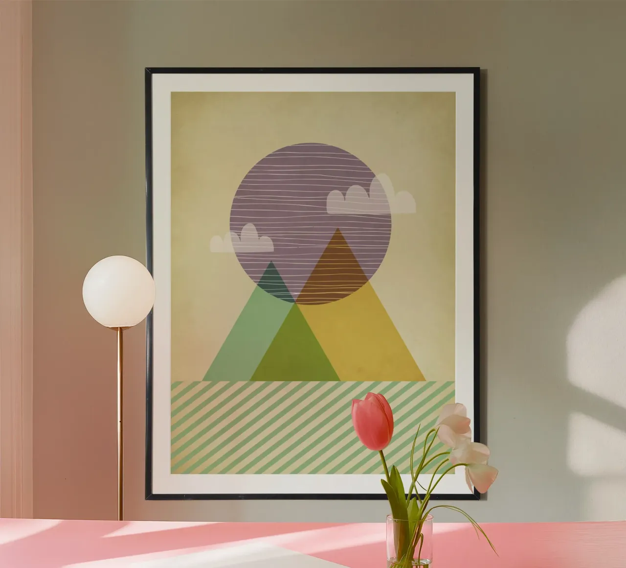Sorgere della luna poster con telaio in legno da Kim Hubball Studio