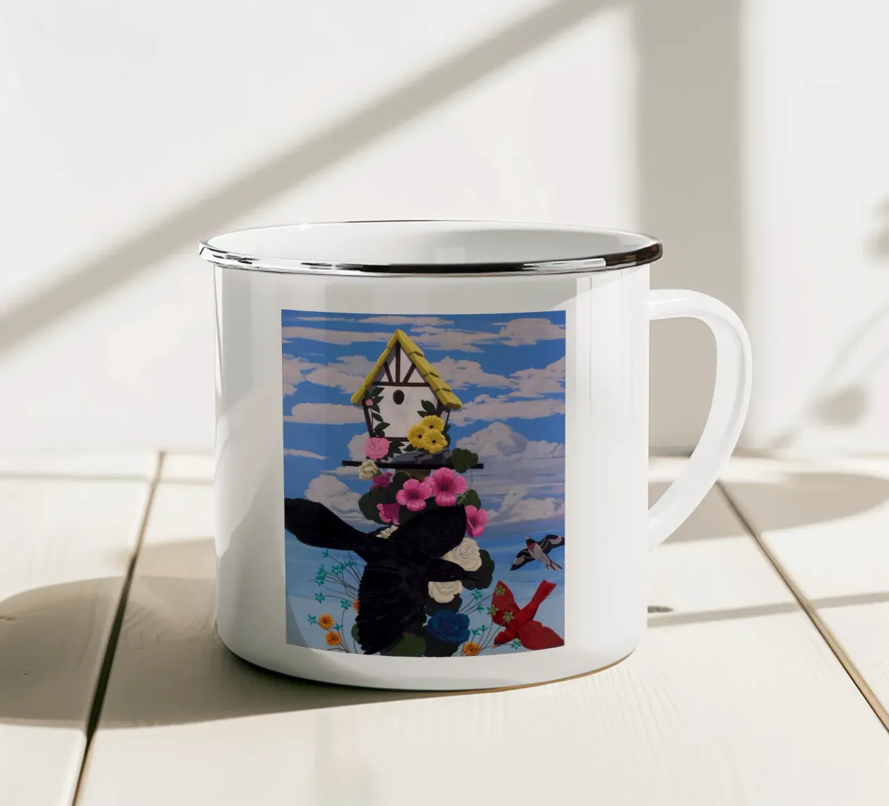 Corvi neri tazza in smalto da carol shop