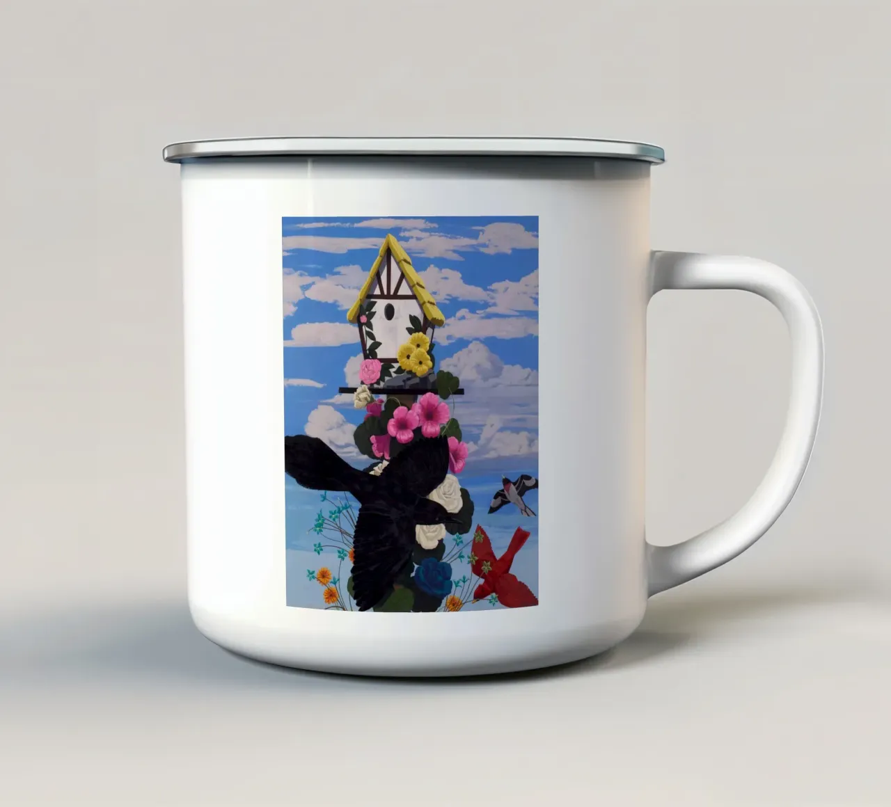 Corvi neri tazza in smalto da carol shop