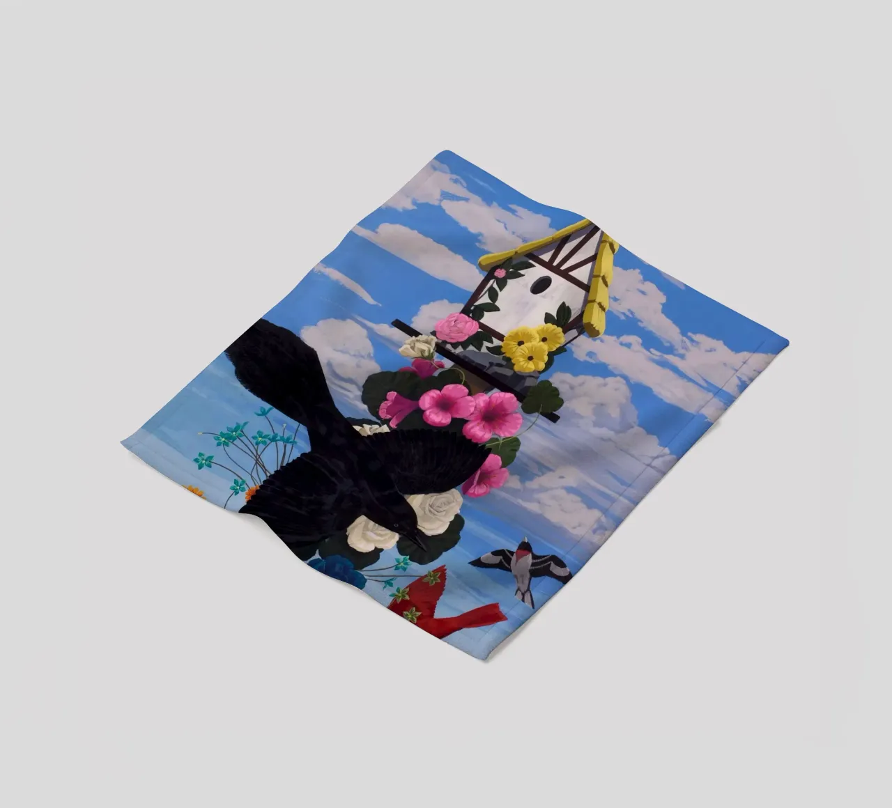 Corvi neri coperta in pile da carol shop