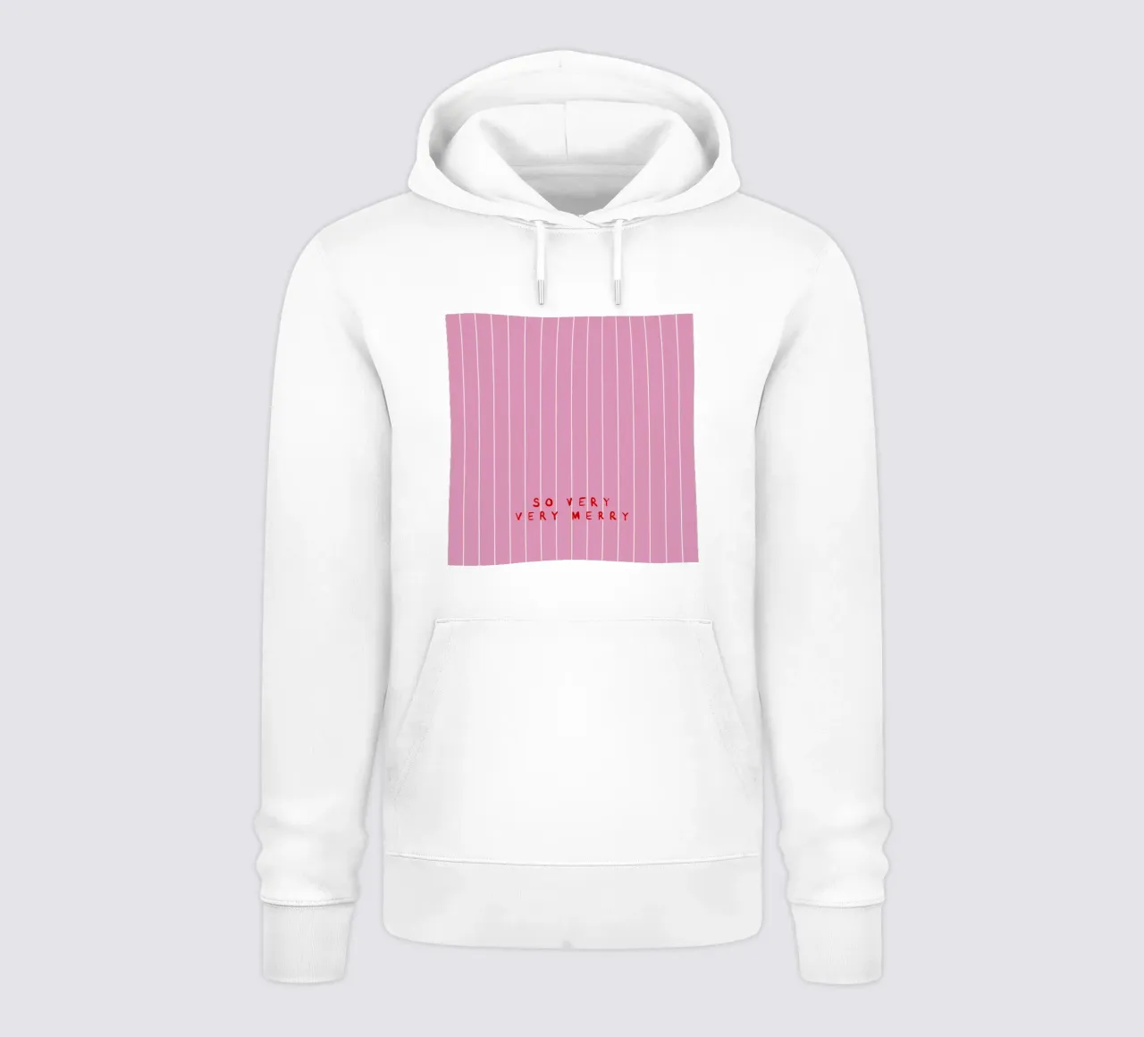 So very merry Streifen Pink felpa con cappuccio da Sophie Augustin Illustration