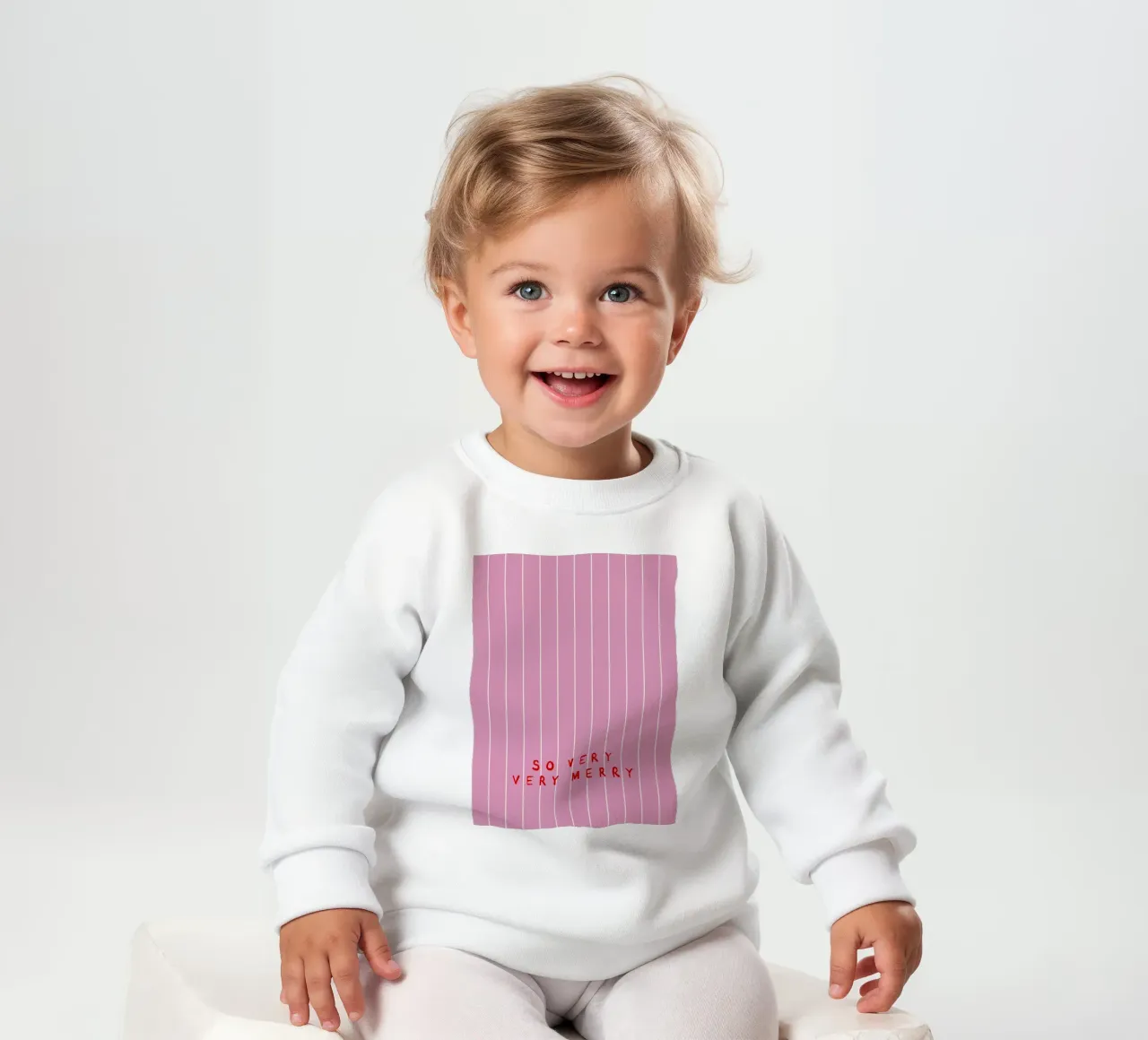 So very merry Streifen Pink felpa neonato da Sophie Augustin Illustration