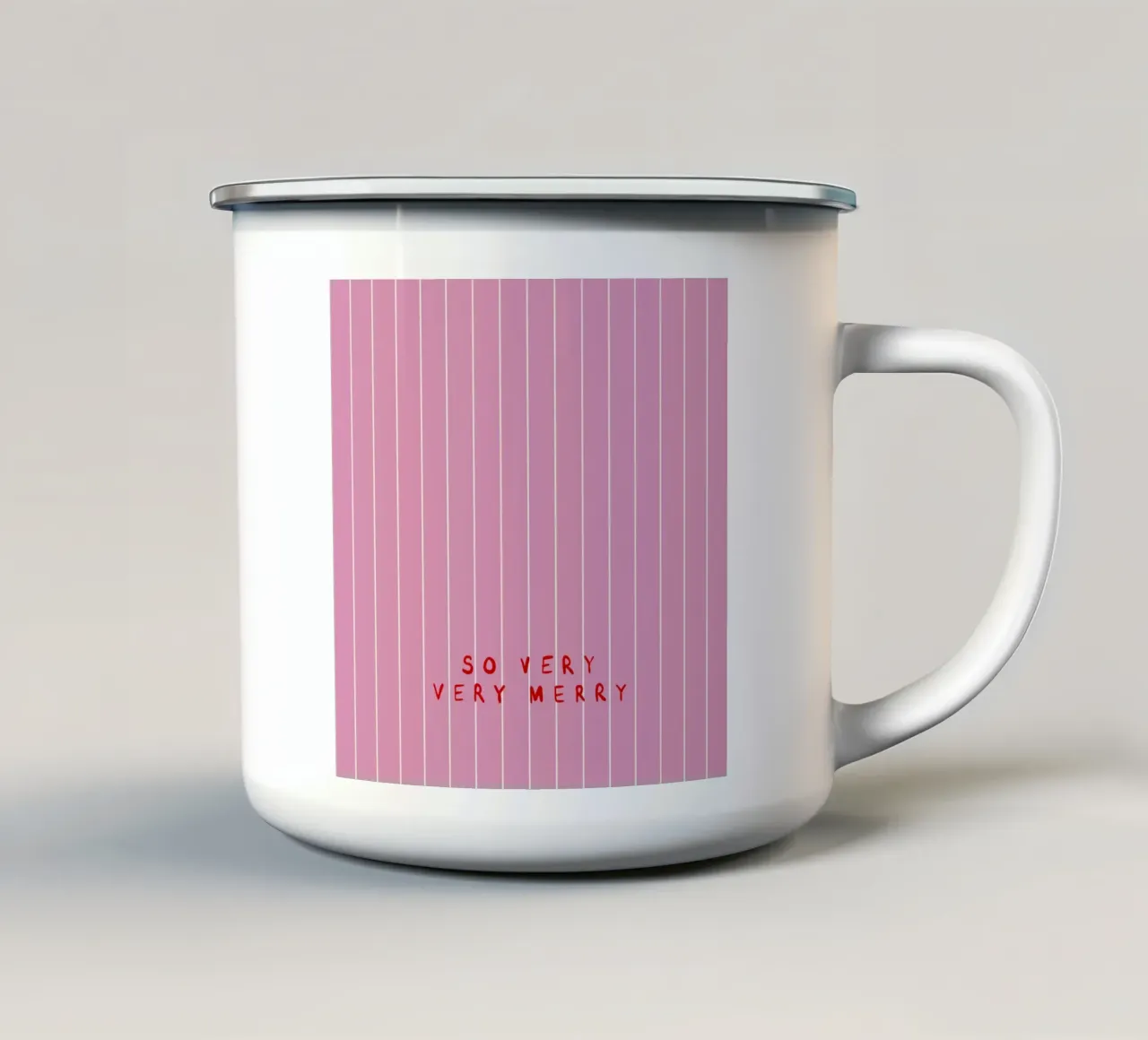 So very merry Streifen Pink tazza in smalto da Sophie Augustin Illustration