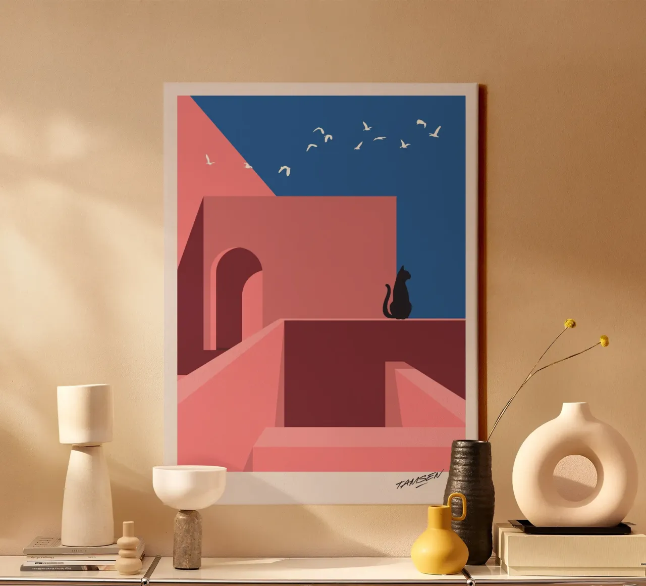 Cat.ch me if you can - 01 canvas van Tamsen Design