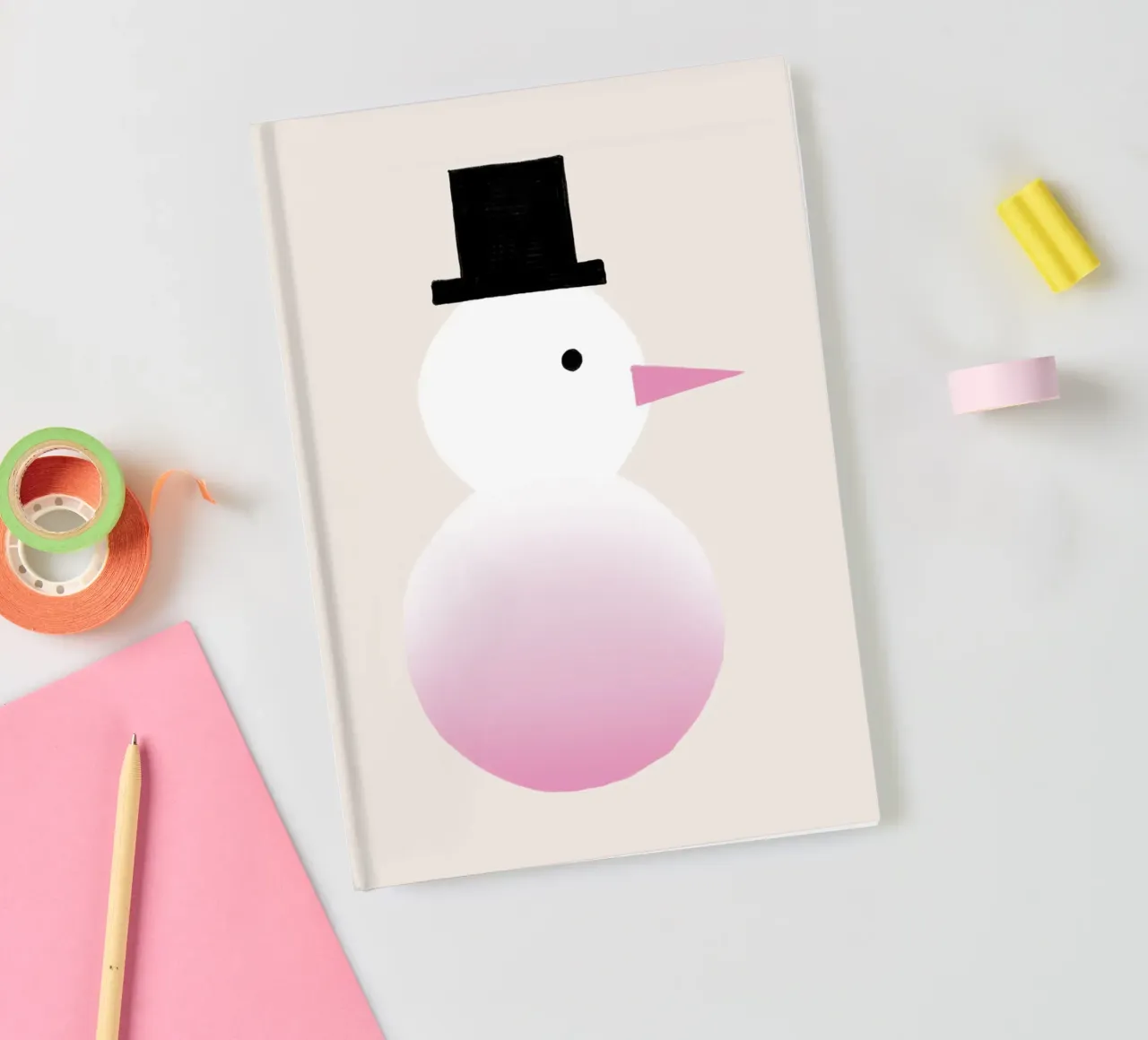 Schneemann Farbverlauf notebook by Sophie Augustin Illustration