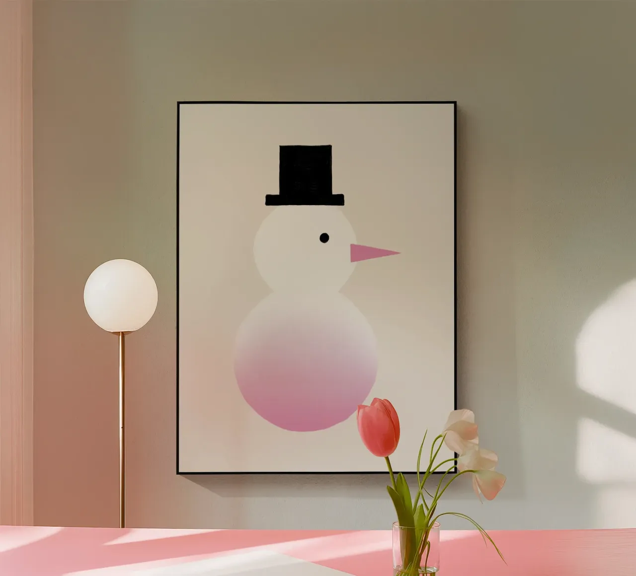 Schneemann Farbverlauf plexiglass da Sophie Augustin Illustration