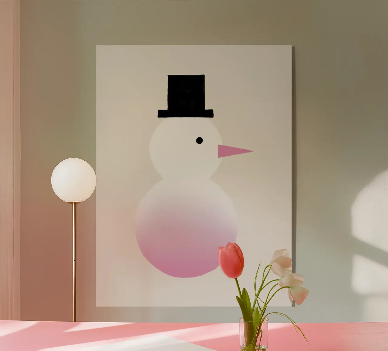 Schneemann Farbverlauf plexiglass da Sophie Augustin Illustration