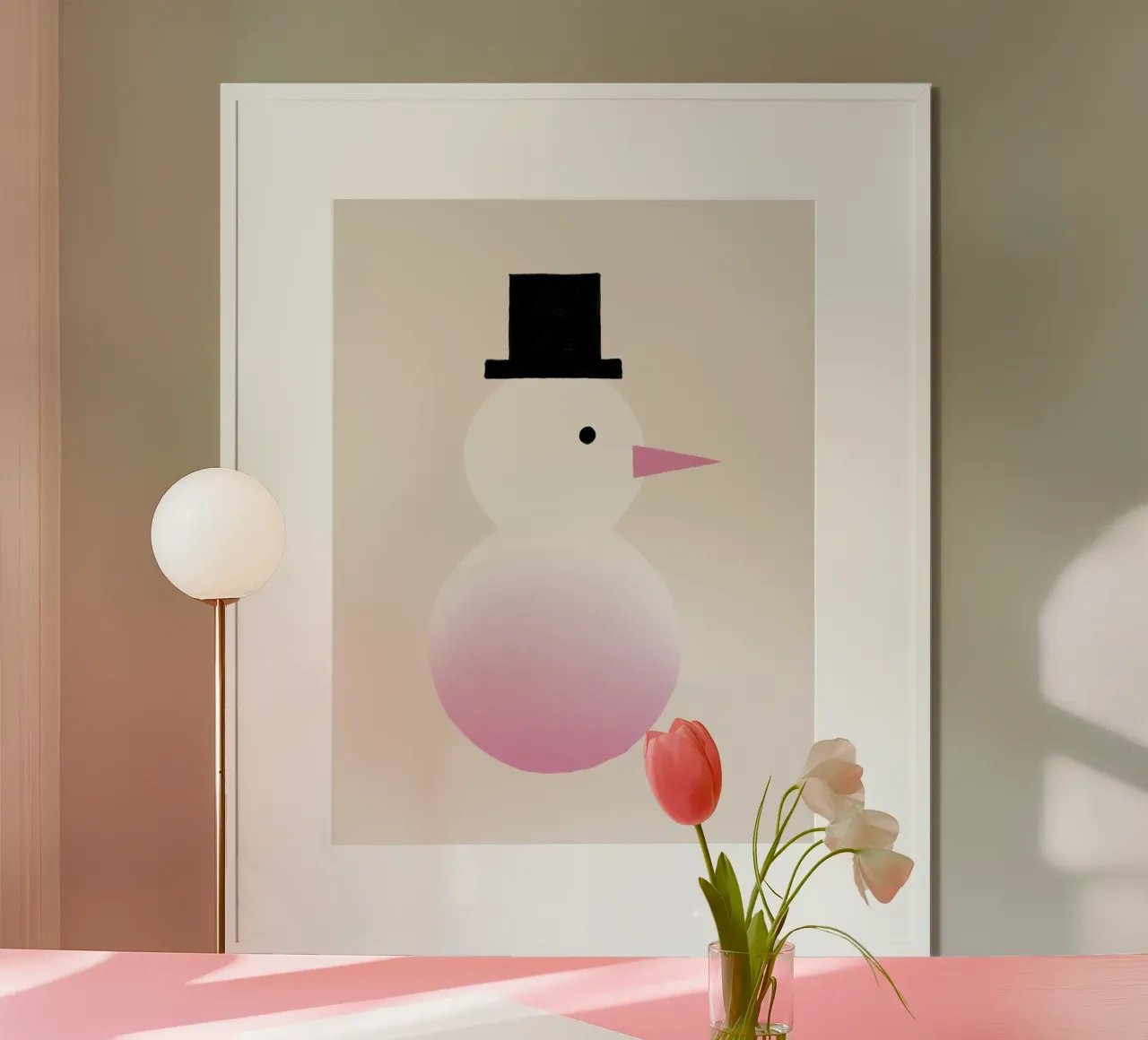 Schneemann Farbverlauf carta hahnemühle da Sophie Augustin Illustration