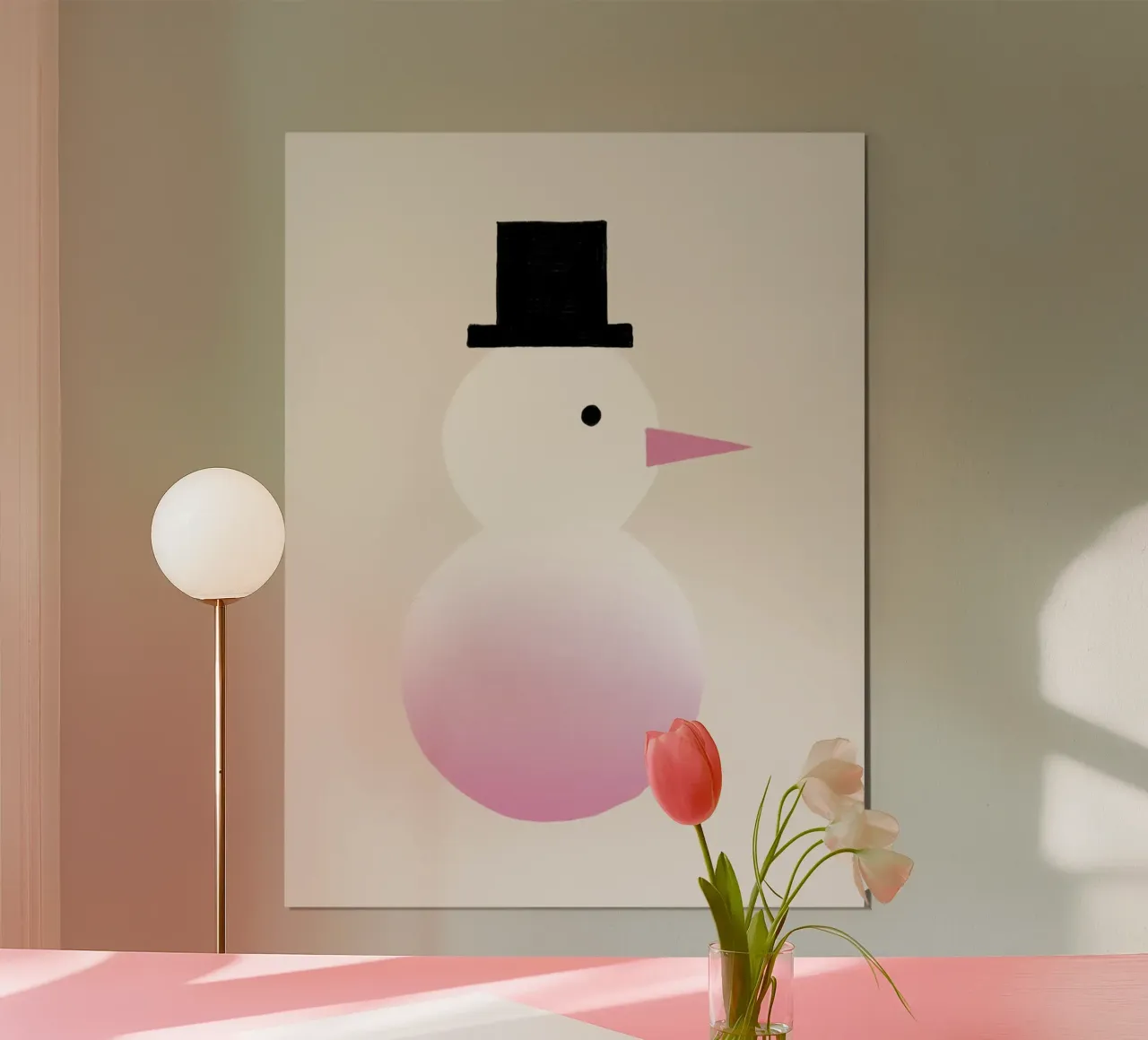 Schneemann Farbverlauf carta hahnemühle da Sophie Augustin Illustration