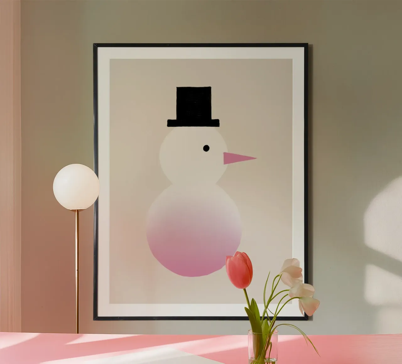 Schneemann Farbverlauf carta hahnemühle da Sophie Augustin Illustration