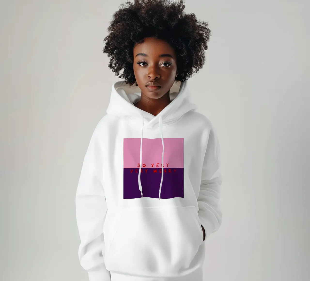 So very Merry Color Block Pink Lila felpa con cappuccio da Sophie Augustin Illustration