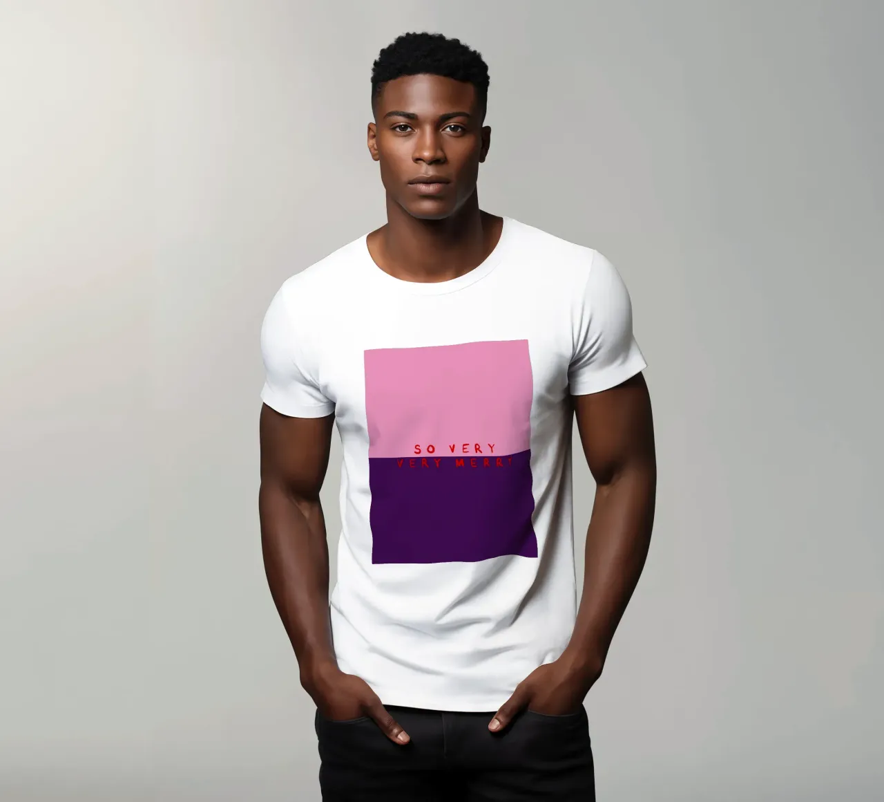 So very Merry Color Block Pink Lila t-shirt da Sophie Augustin Illustration