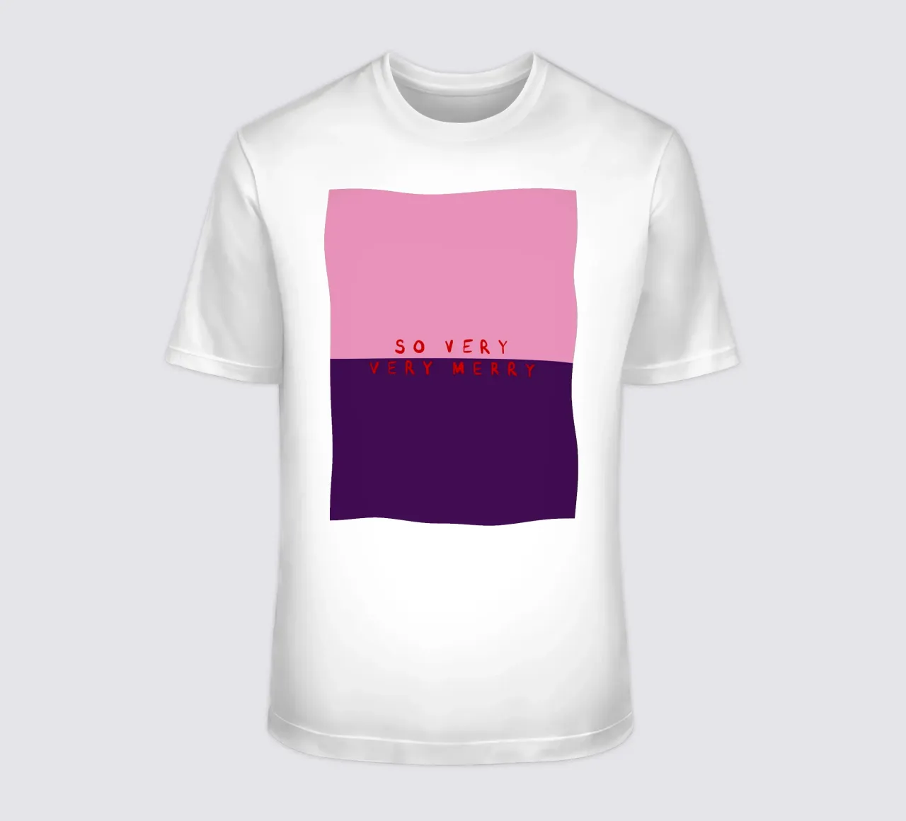 So very Merry Color Block Pink Lila t-shirt da Sophie Augustin Illustration