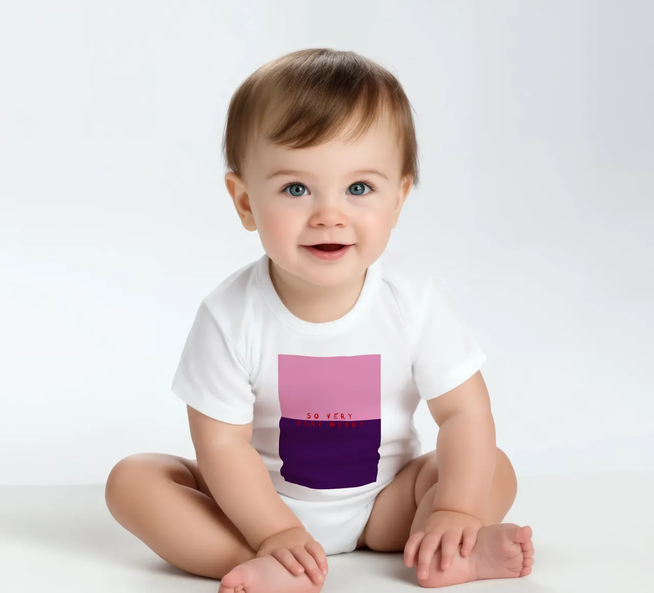 So very Merry Color Block Pink Lila body neonato maniche corte da Sophie Augustin Illustration
