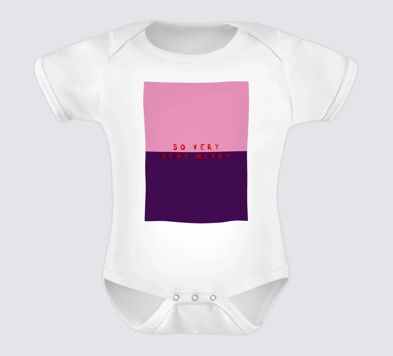 So very Merry Color Block Pink Lila body neonato maniche corte da Sophie Augustin Illustration