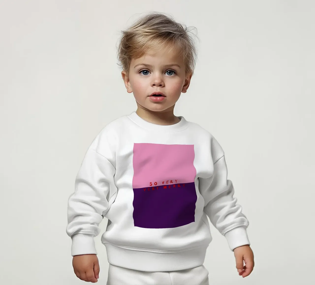 So very Merry Color Block Pink Lila felpa neonato da Sophie Augustin Illustration