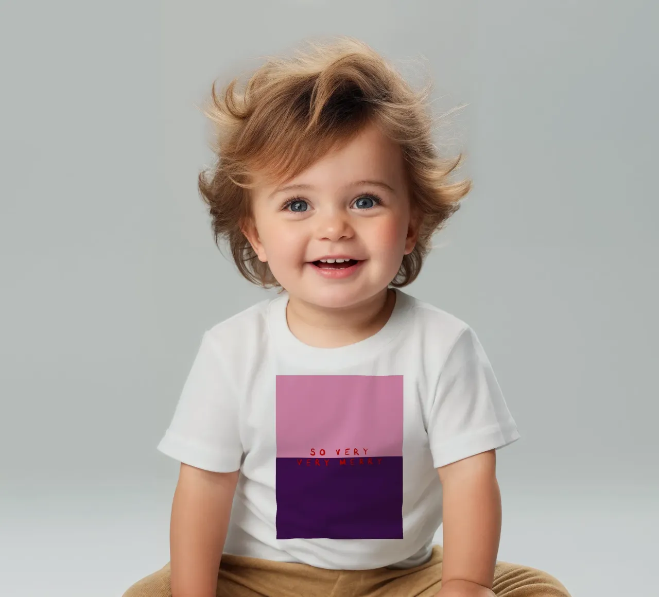 So very Merry Color Block Pink Lila maglietta neonato da Sophie Augustin Illustration