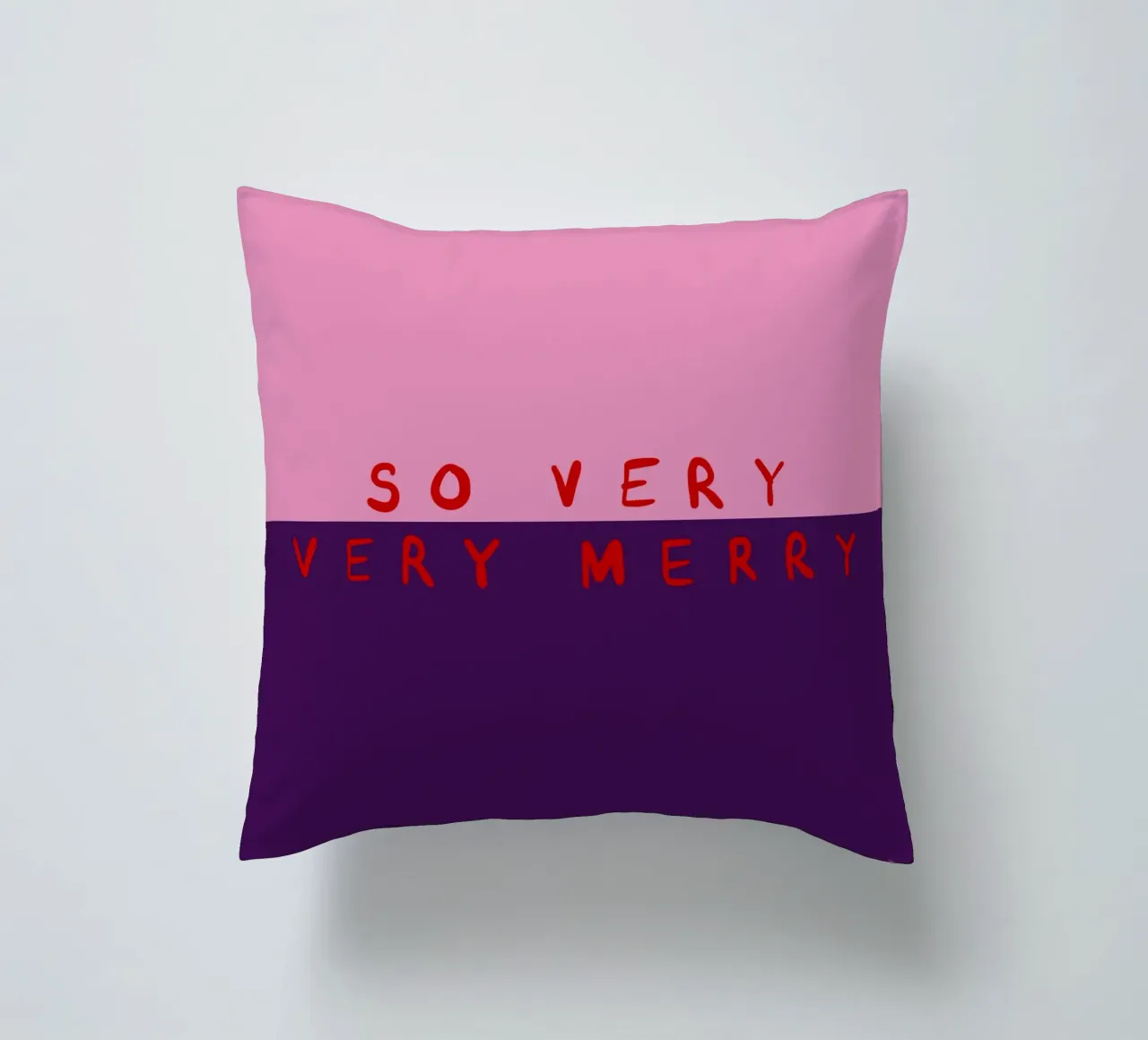 So very Merry Color Block Pink Lila cuscino da Sophie Augustin Illustration