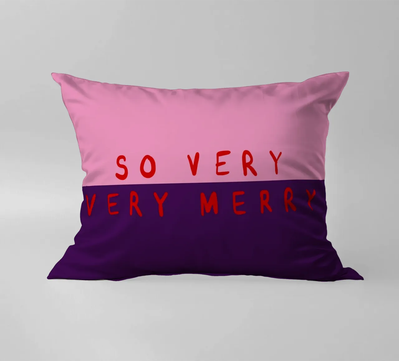 So very Merry Color Block Pink Lila cuscino da Sophie Augustin Illustration