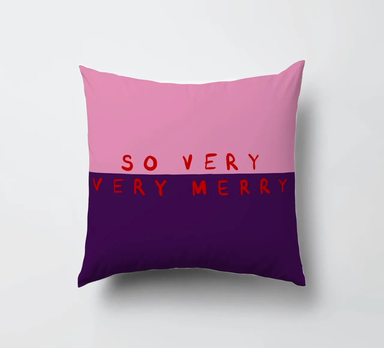 So very Merry Color Block Pink Lila cuscino da Sophie Augustin Illustration