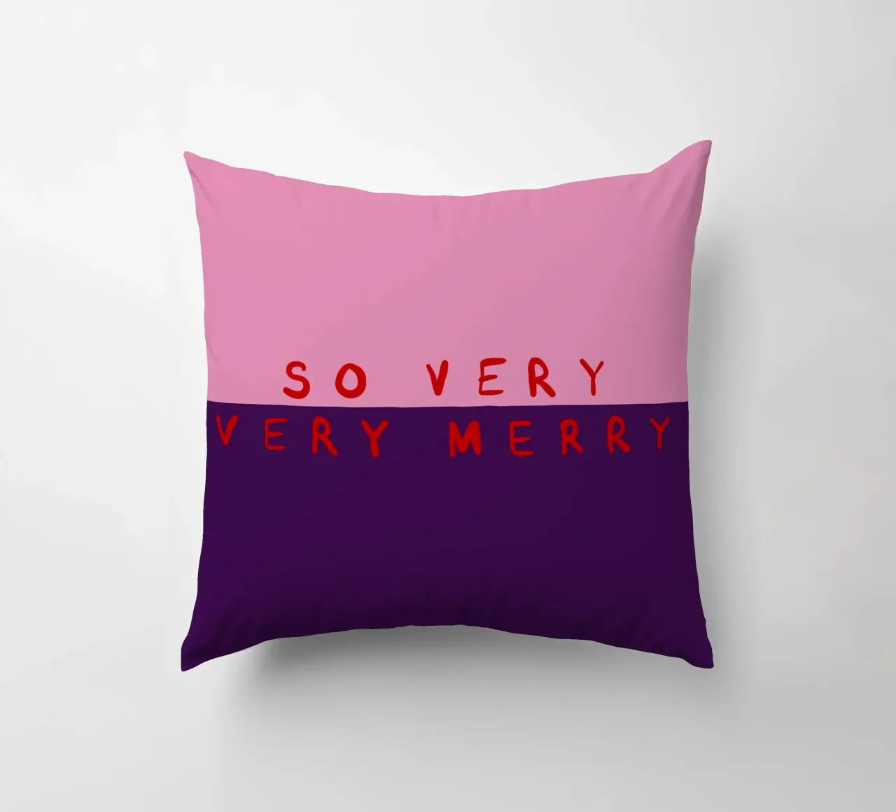 So very Merry Color Block Pink Lila cuscino da Sophie Augustin Illustration
