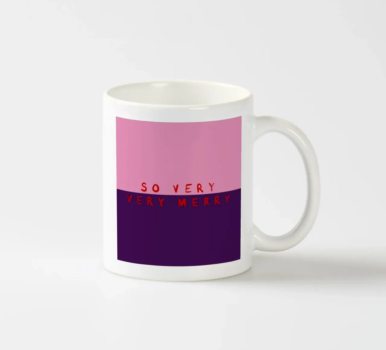 So very Merry Color Block Pink Lila tazza in ceramica da Sophie Augustin Illustration