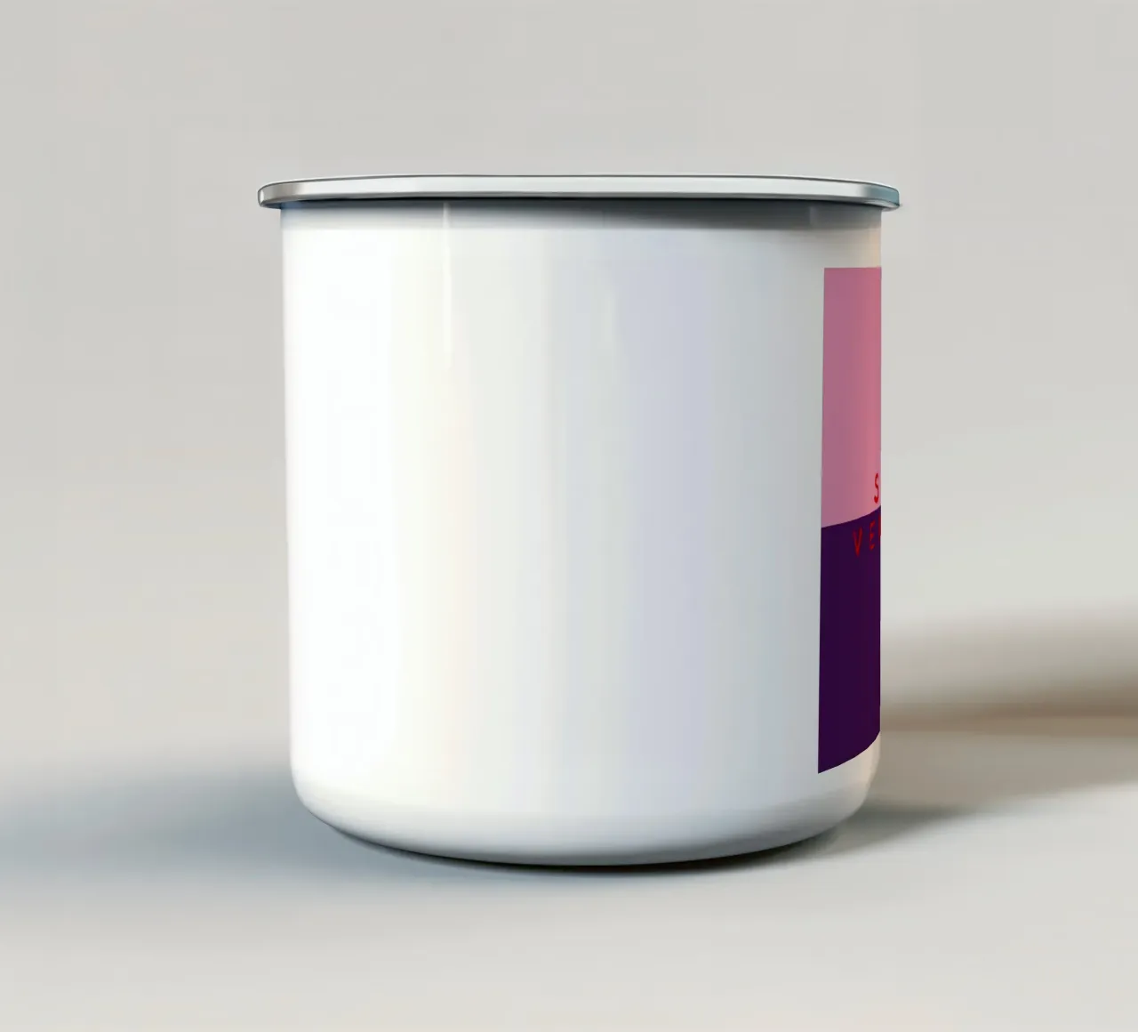 So very Merry Color Block Pink Lila emaille mok van Sophie Augustin Illustration
