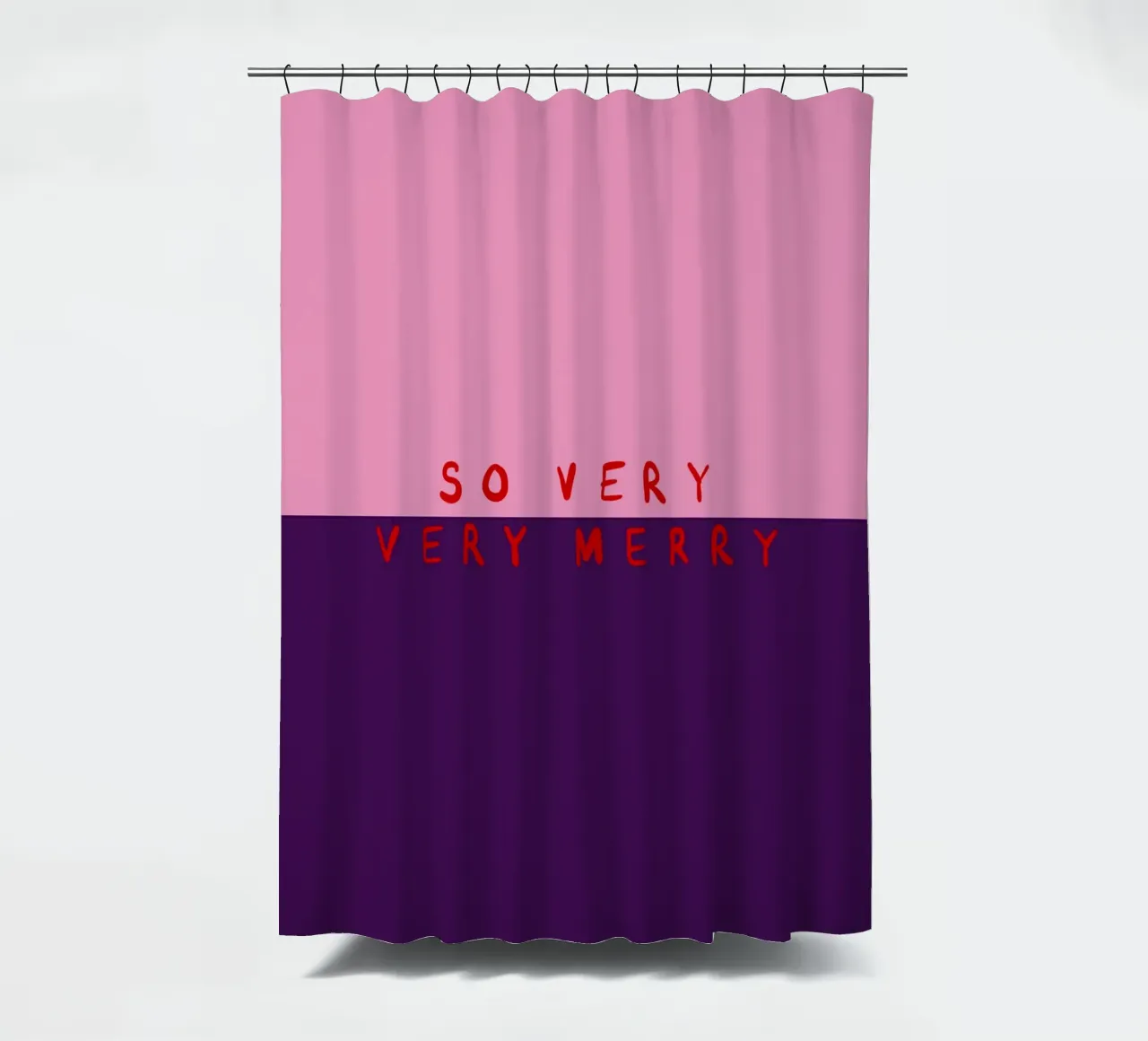 So very Merry Color Block Pink Lila tenda da doccia da Sophie Augustin Illustration