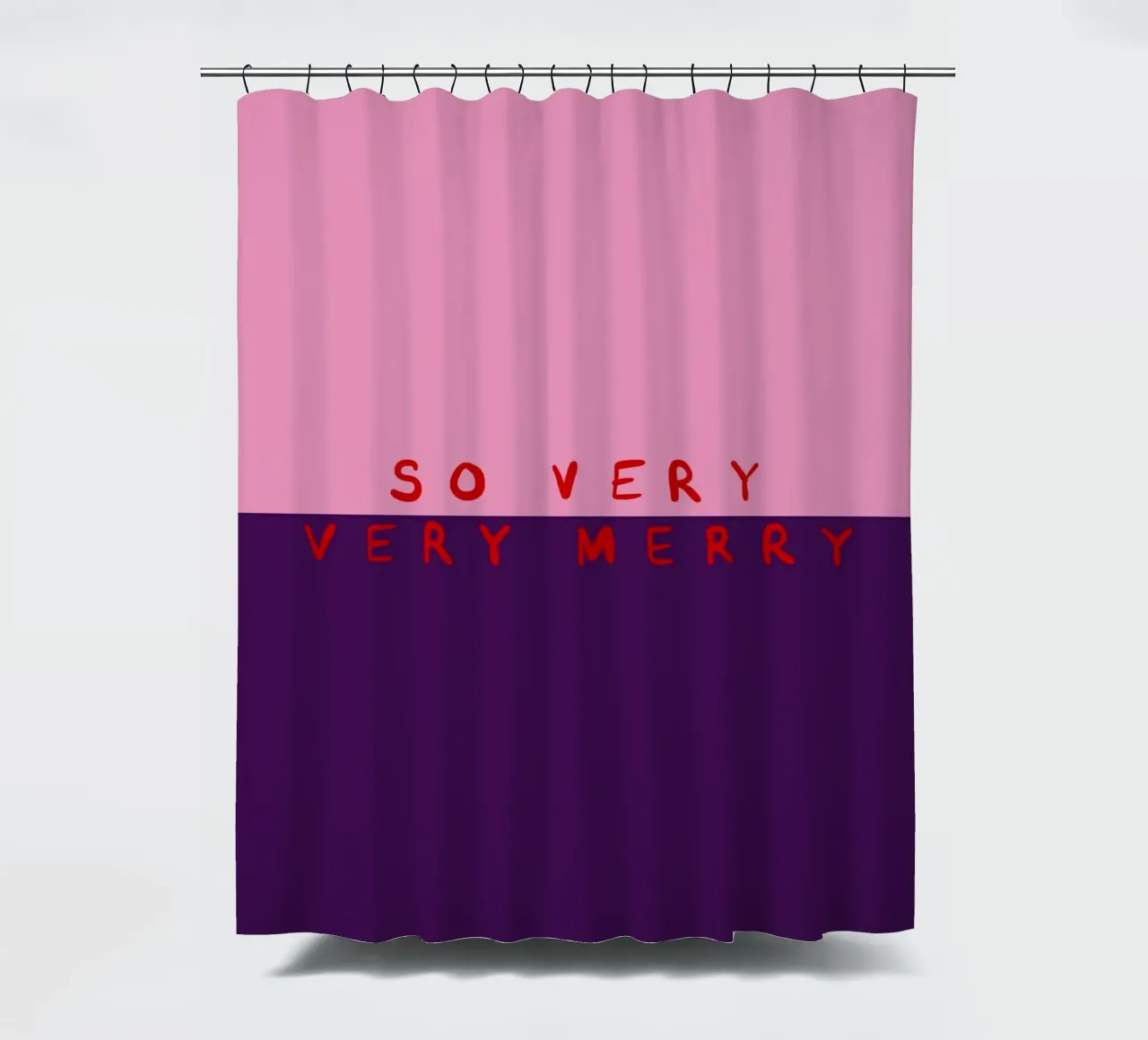 So very Merry Color Block Pink Lila tenda da doccia da Sophie Augustin Illustration