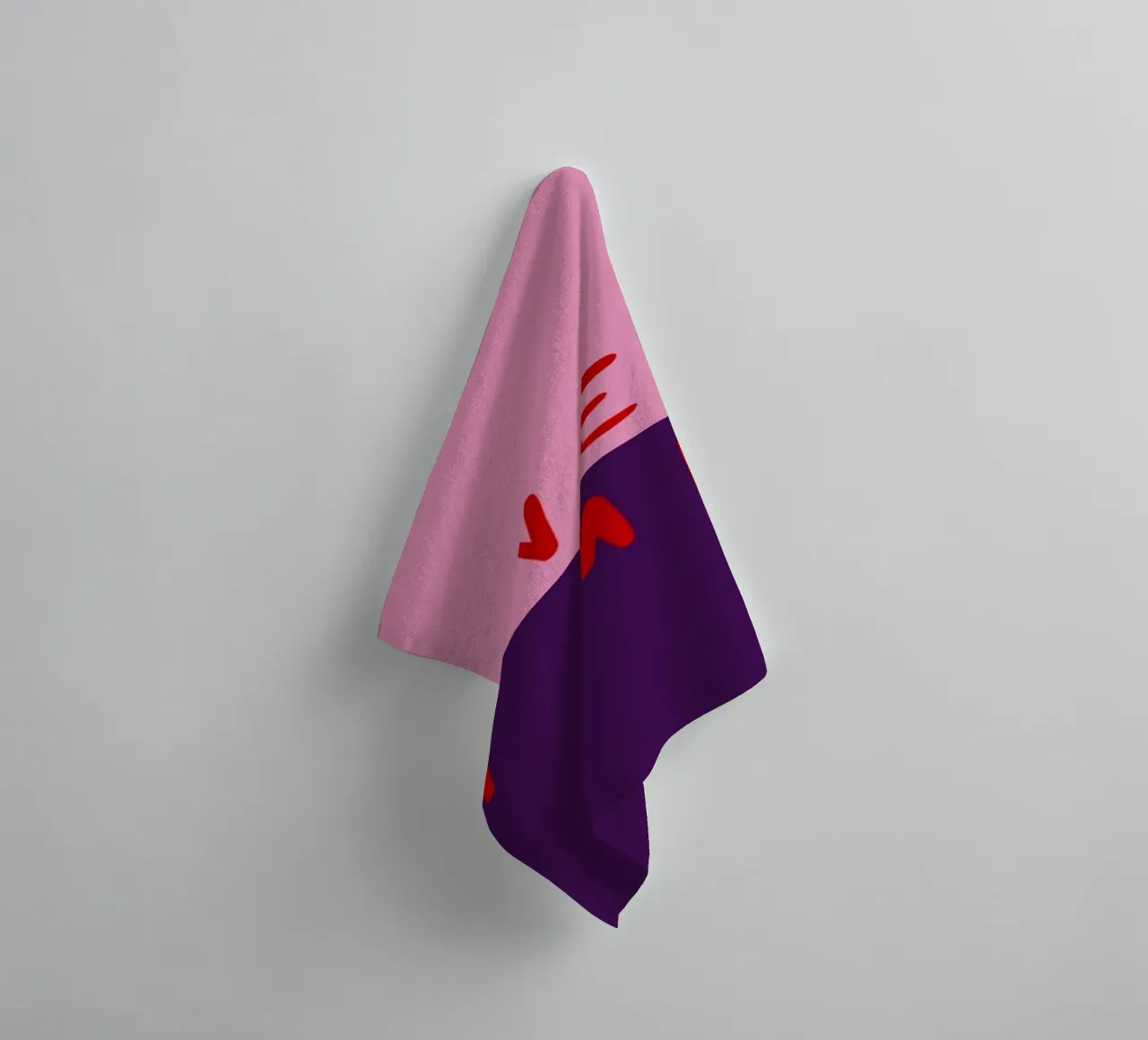 So very Merry Color Block Pink Lila asciugamano da bagno da Sophie Augustin Illustration