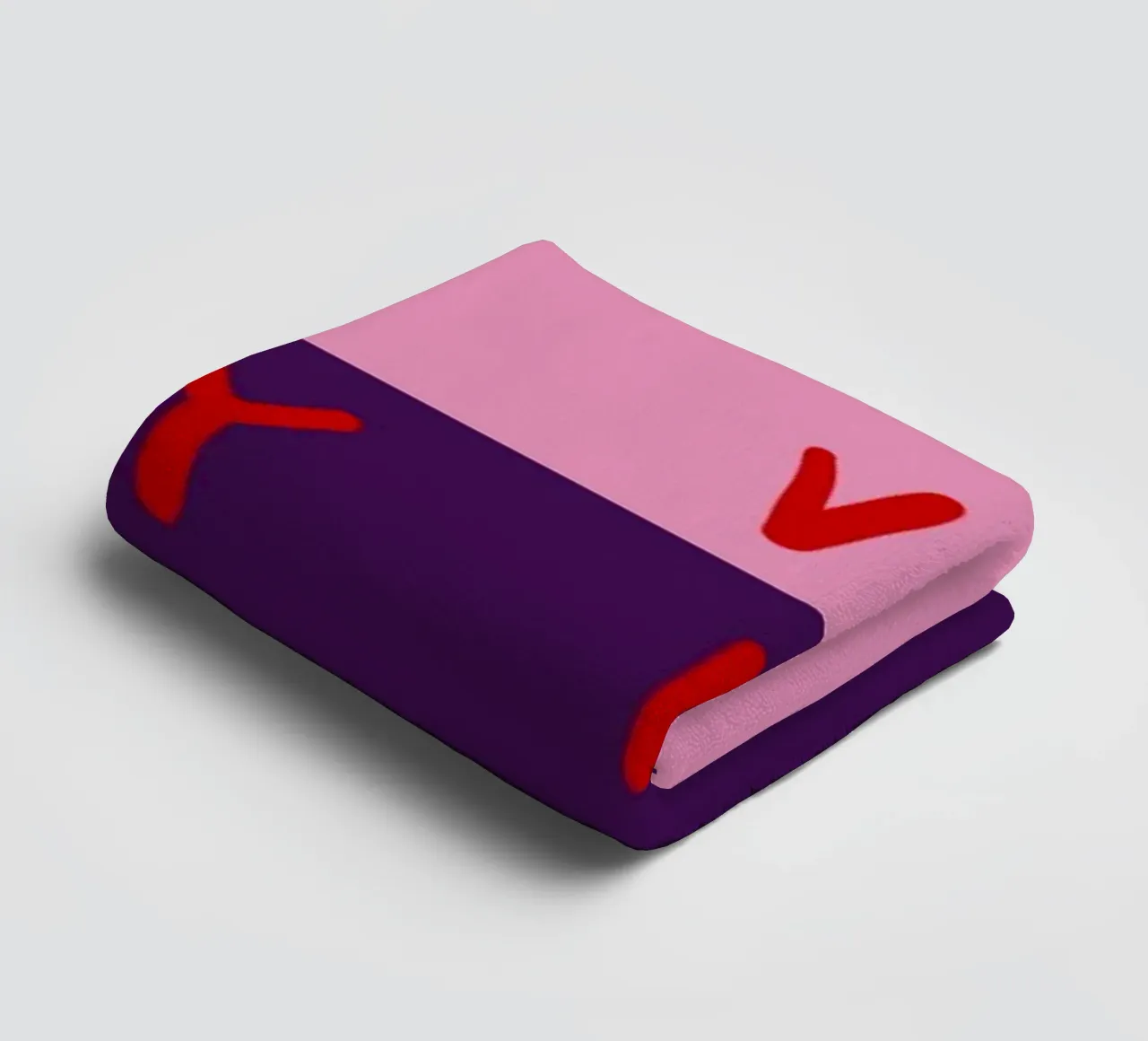 So very Merry Color Block Pink Lila asciugamano da bagno da Sophie Augustin Illustration