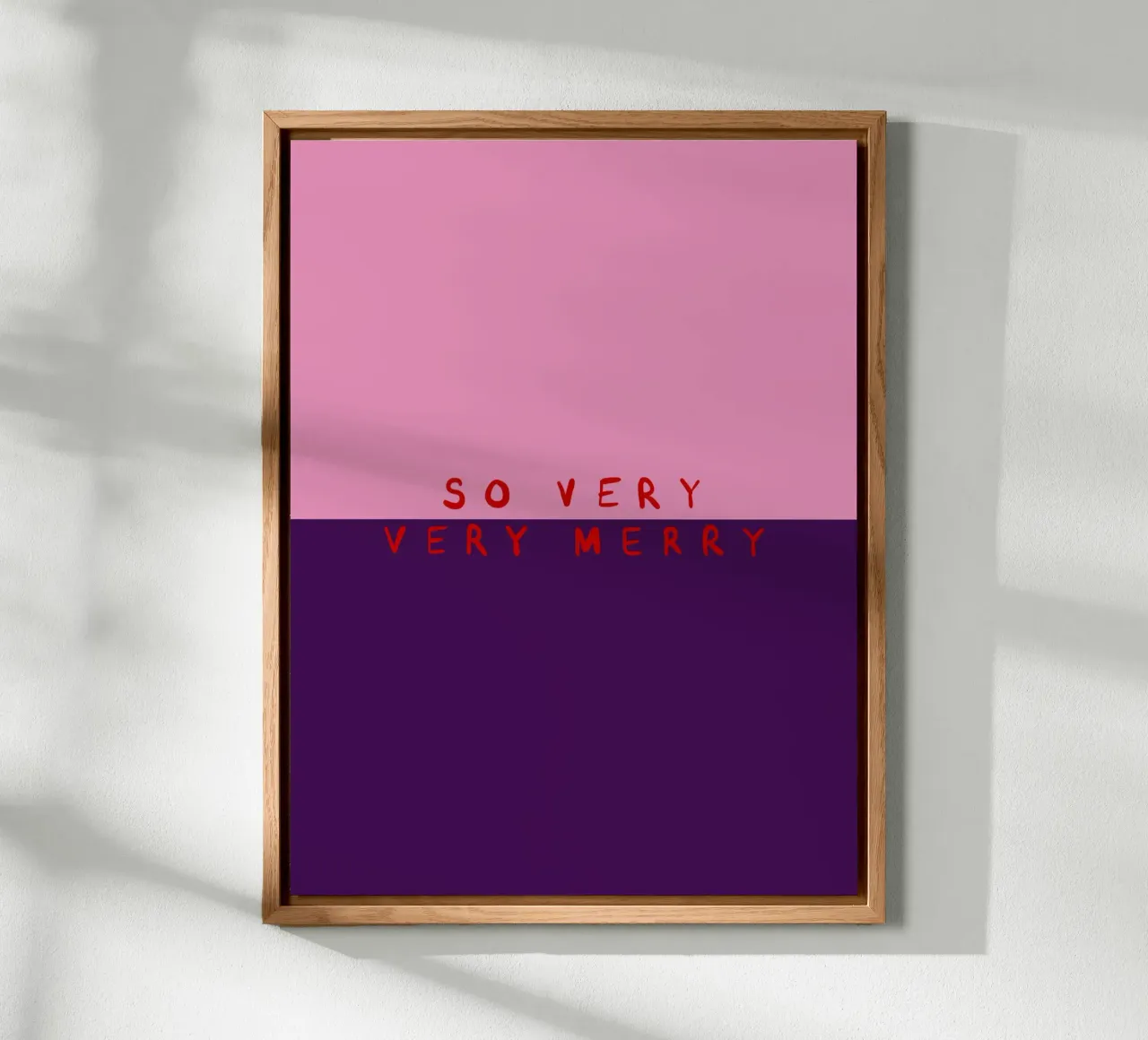 So very Merry Color Block Pink Lila alluminio dibond da Sophie Augustin Illustration