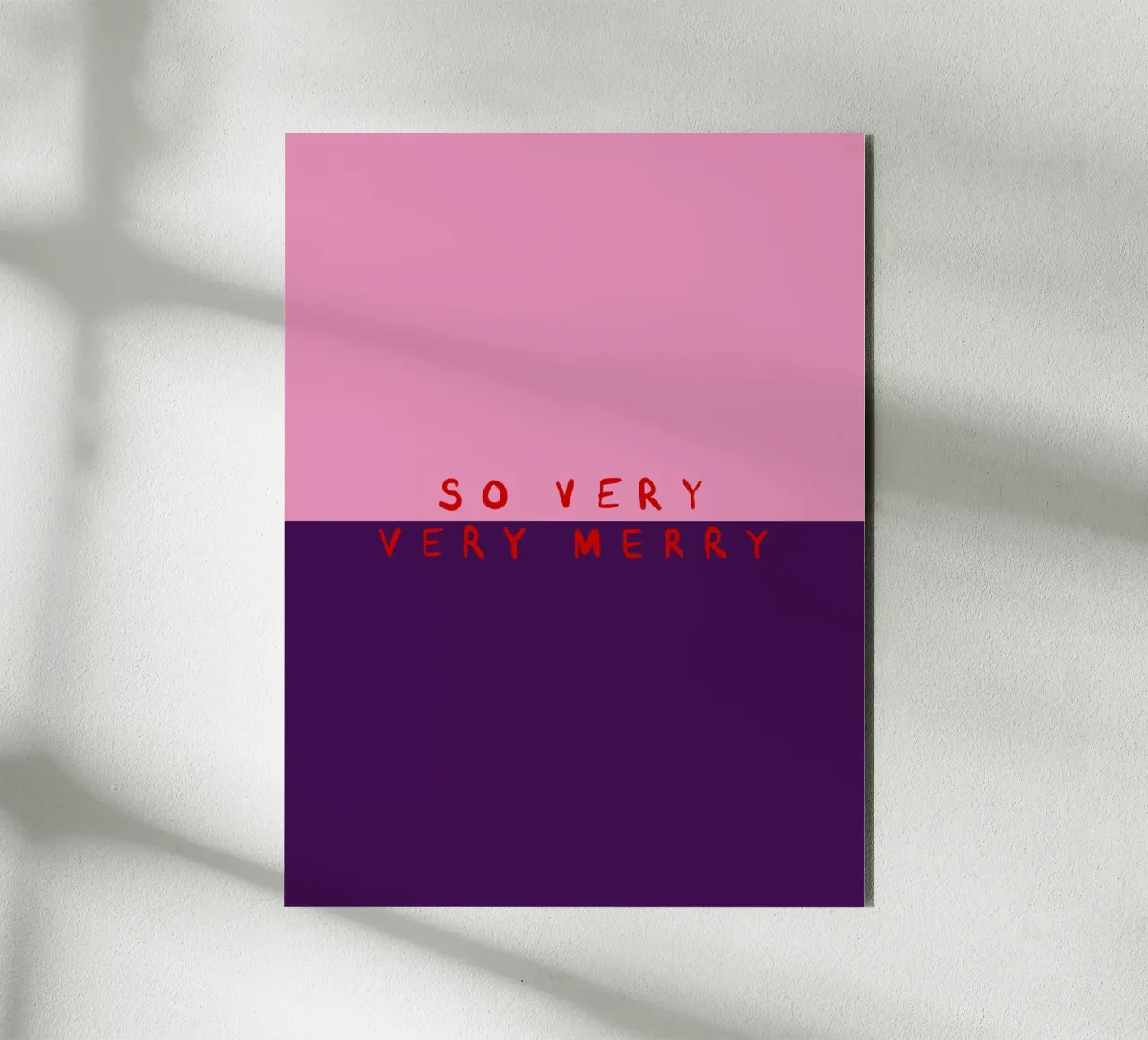 So very Merry Color Block Pink Lila alluminio dibond da Sophie Augustin Illustration