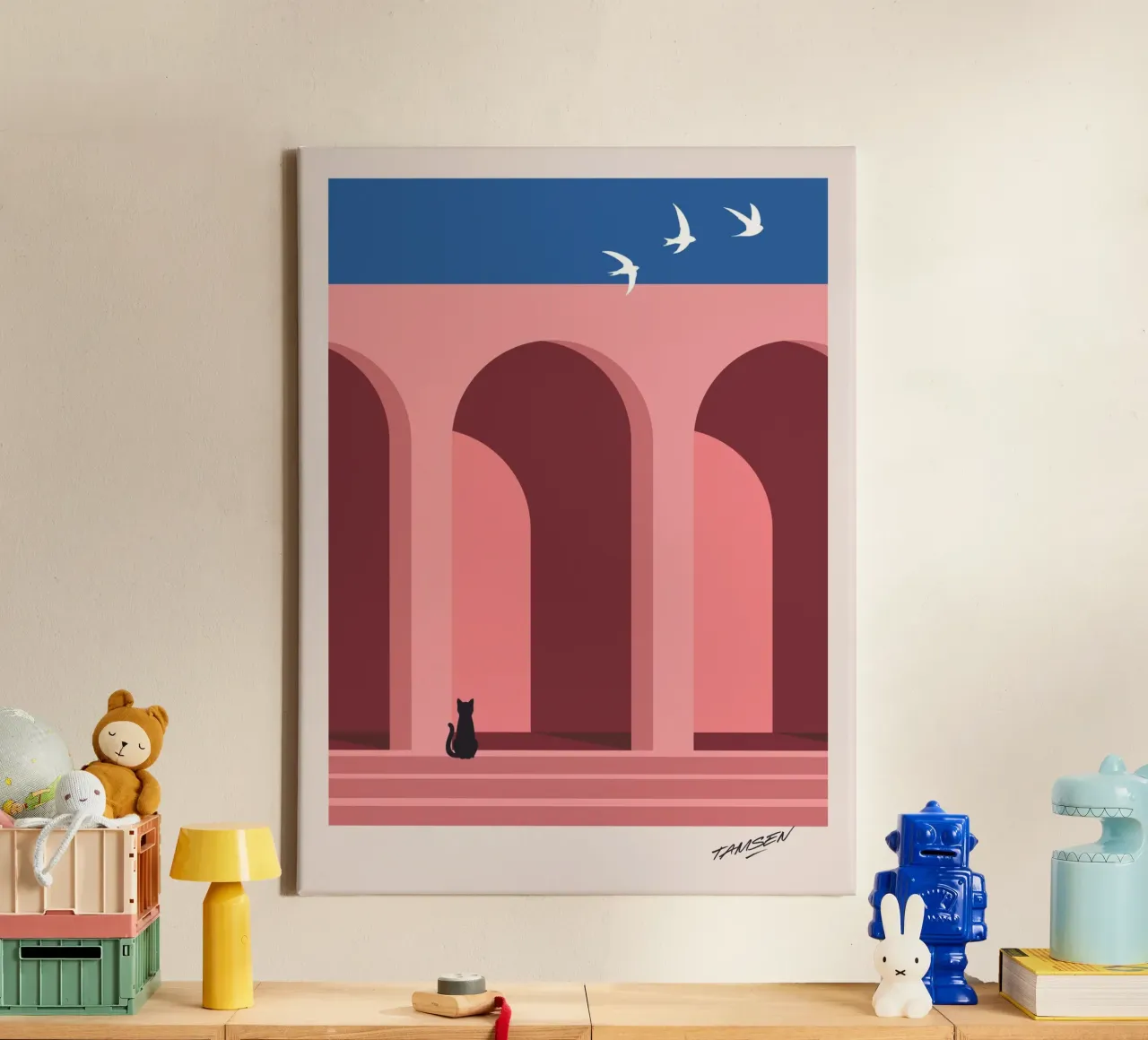 Cat.ch me if you can - 02 Leinwand von Tamsen Design